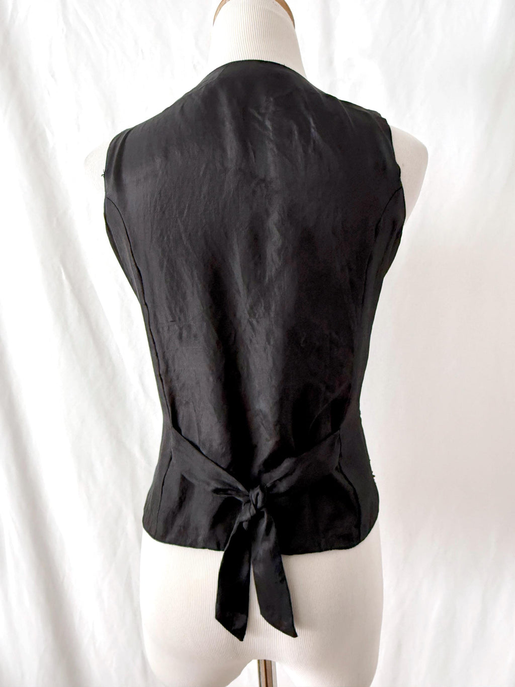 black sequined waistcoat black sequin  vest top charlotte halton small