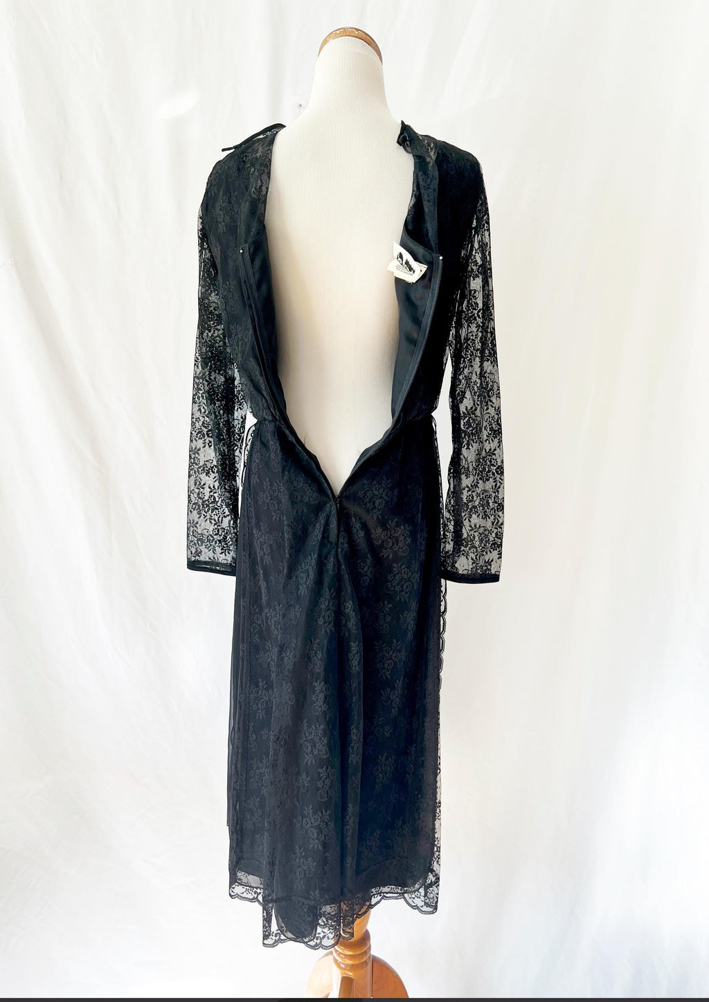 vintage 1980s black lace dress medium