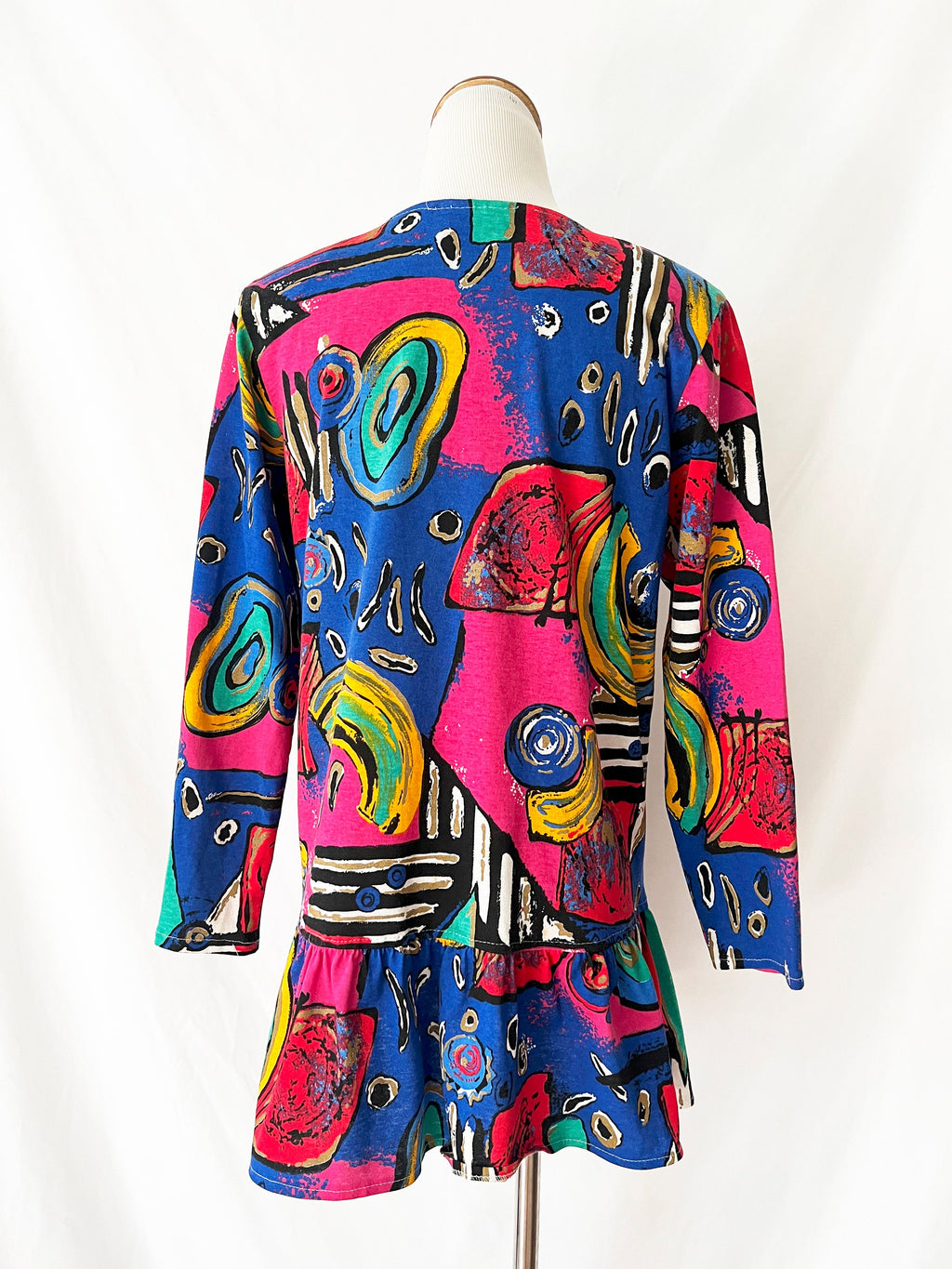 vintage 1990s abstract tunic top  / long top  medium