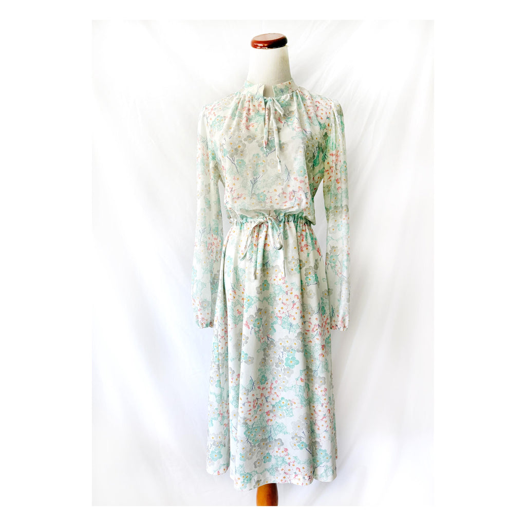 1970s Floral Melissa Lane Dress Large