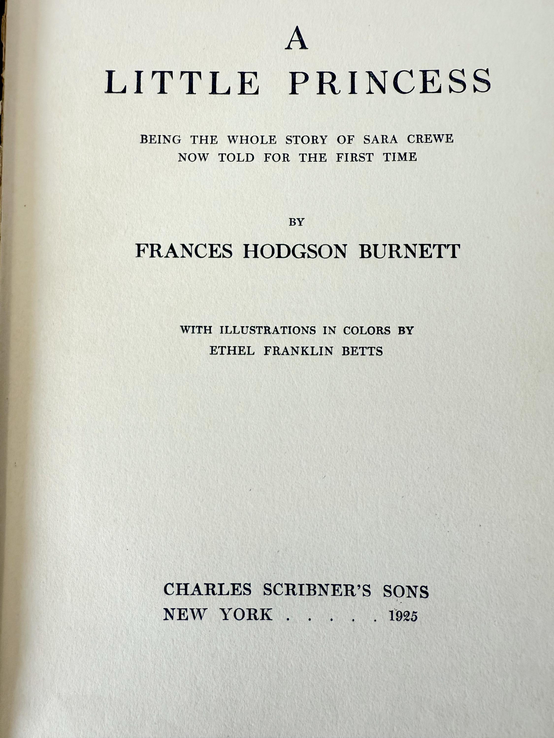 1925 A Little Princess by Frances Hodgson Burnett, Ethel Franklin Betts (Illustrator)