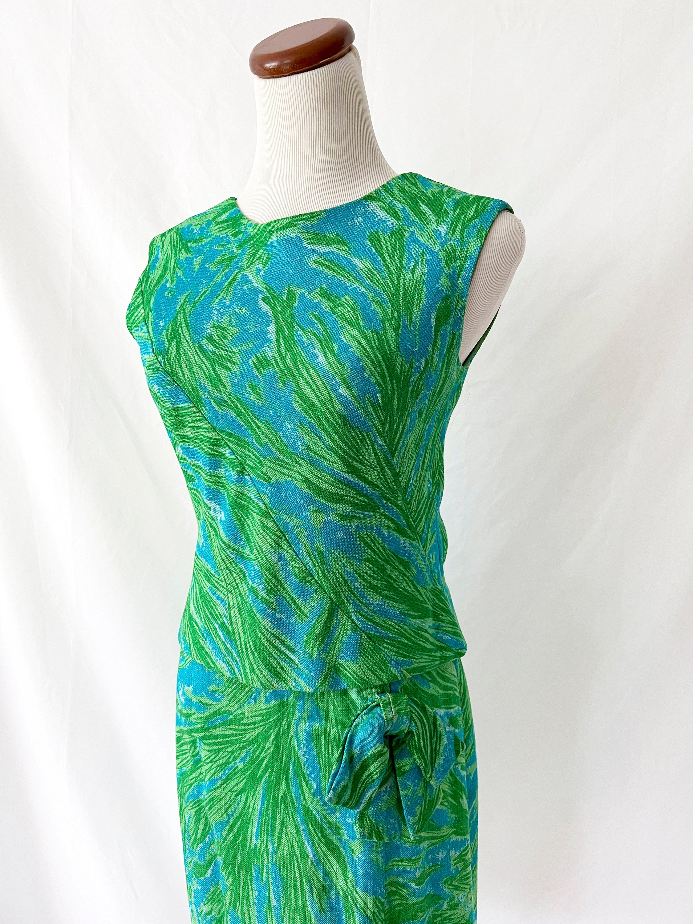 Vntg 60s Linen Skirt Dress Set / 2 piece / Neiman Marcus / Small