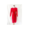 1980s vintage red silk dress with sequin waist argenti small