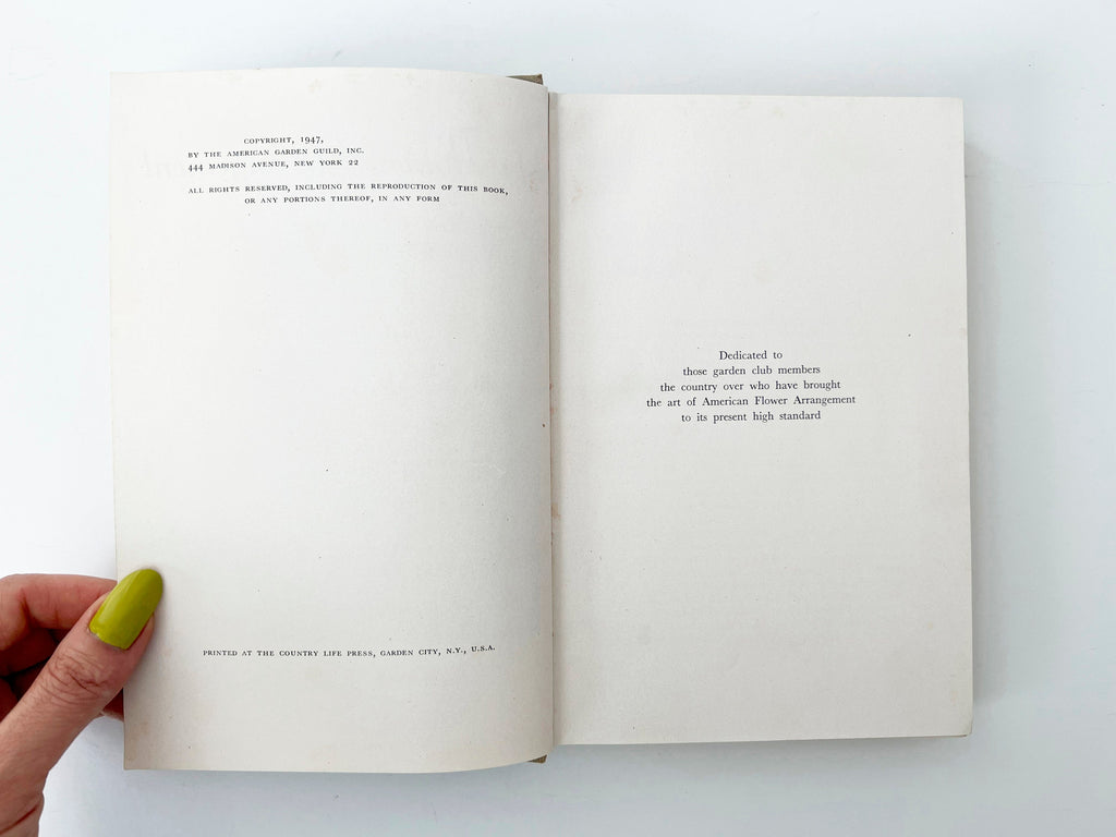 1947 Flower Arrangement Book: Rockwell and Grayson, First Edition Hardcover