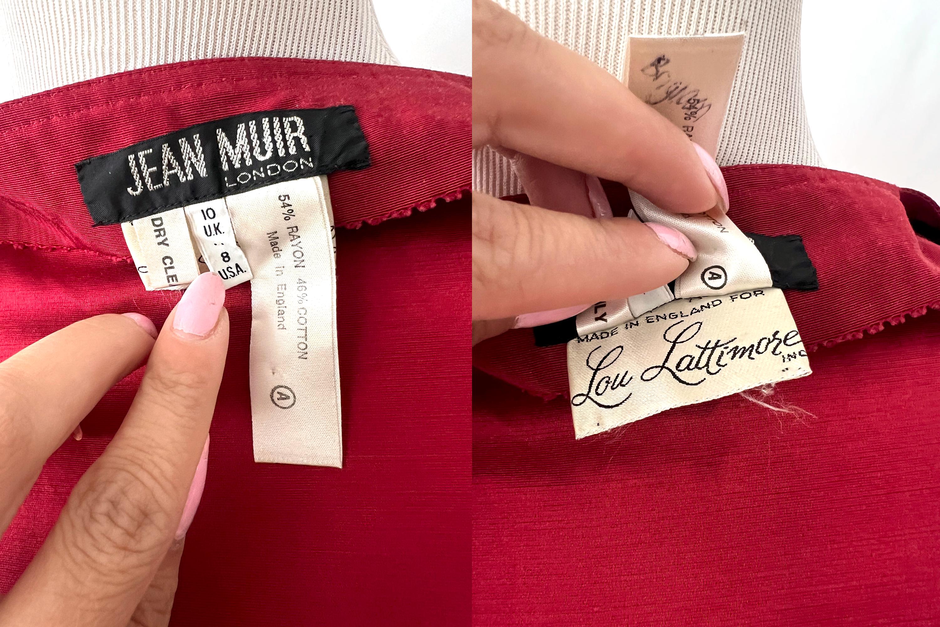 jean muir london blouse evening jacket lucite buttons small