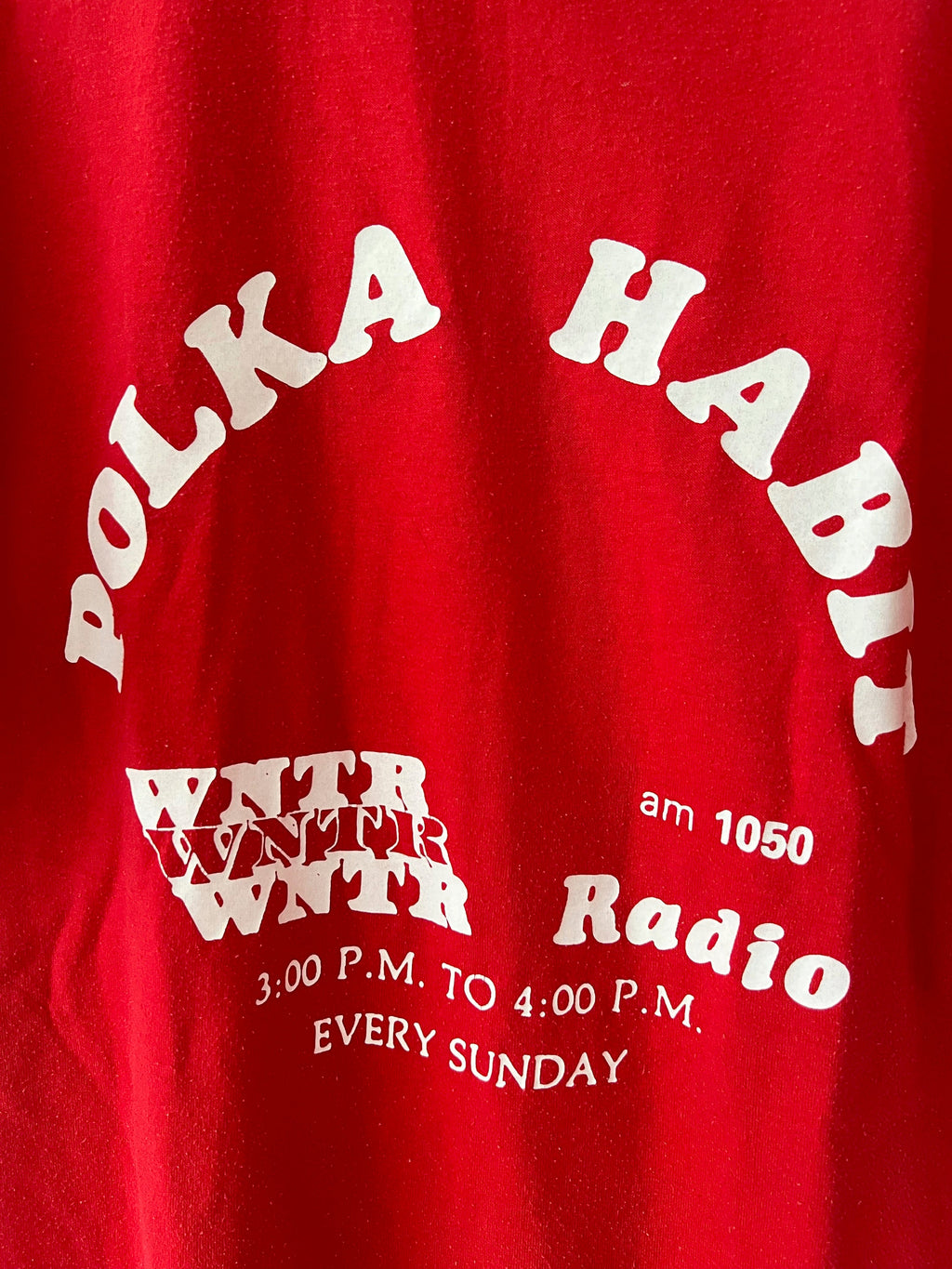 Vintage 70s Polka Habit T-Shirt: Red Radio Promo Tee (XL)
