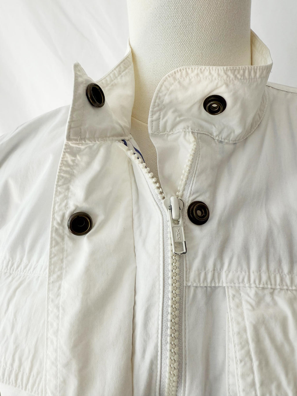 Vintage Lizwear Bomber sailing striped cotton Jacket W Shoulder Pads Sz M