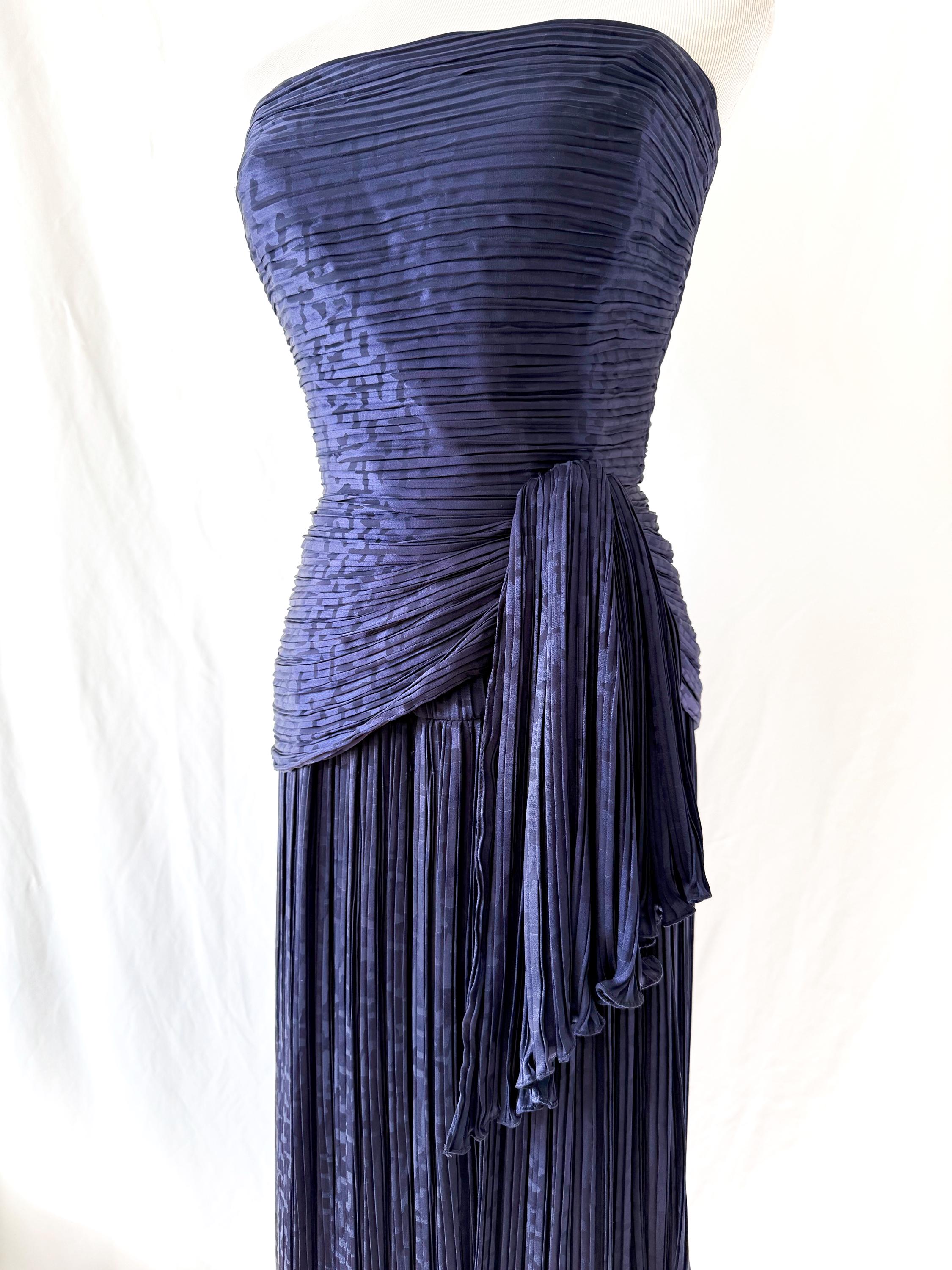 Vintage 1980s Purple Column Gown  / Michael Casey / Small