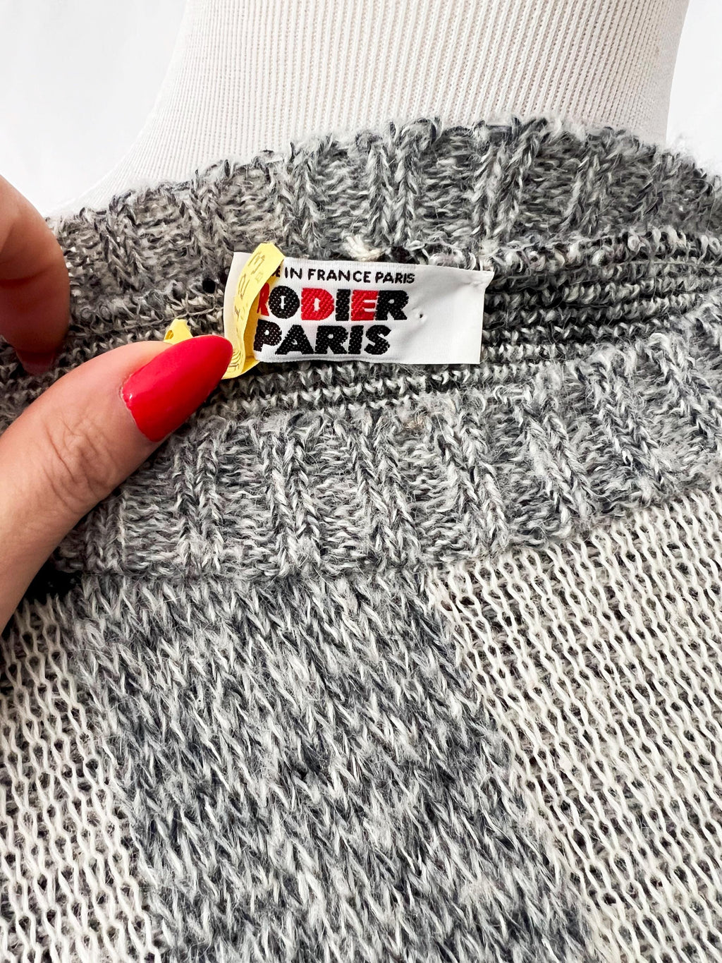 Vintage Rodier Paris Abstract Geometric Wool Sweater Medium