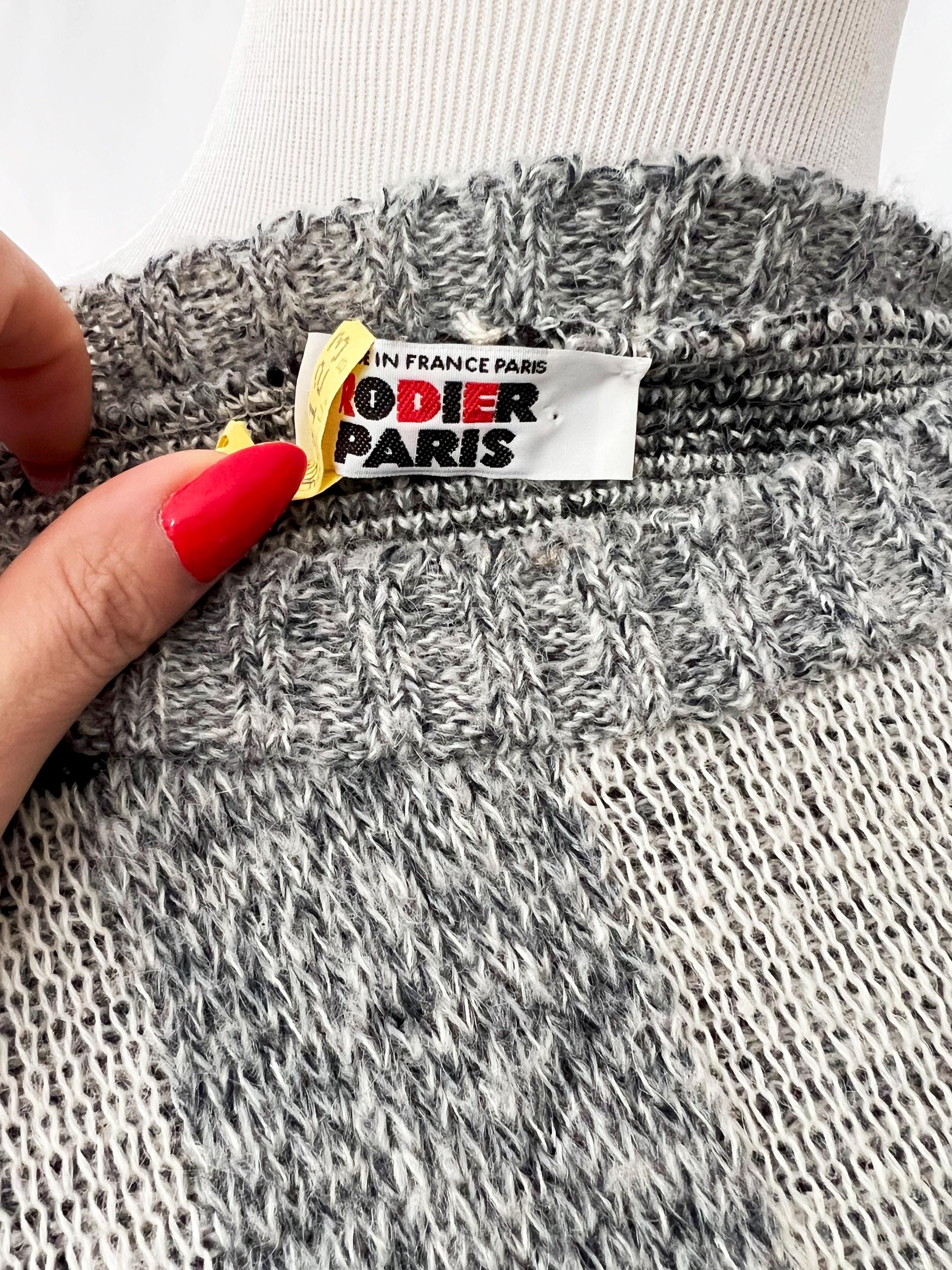 Vintage Rodier Paris Abstract Geometric Wool Sweater Medium