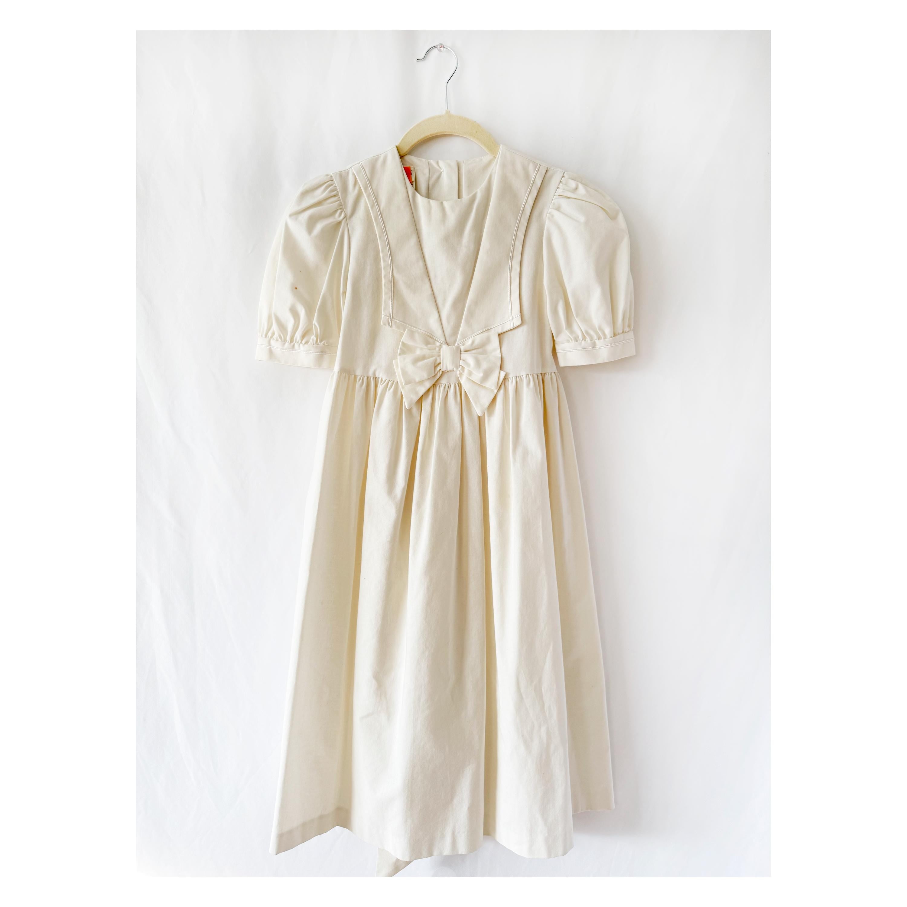 Vintage Laura Ashley Mother & Child Dress White Ribbon Size 7