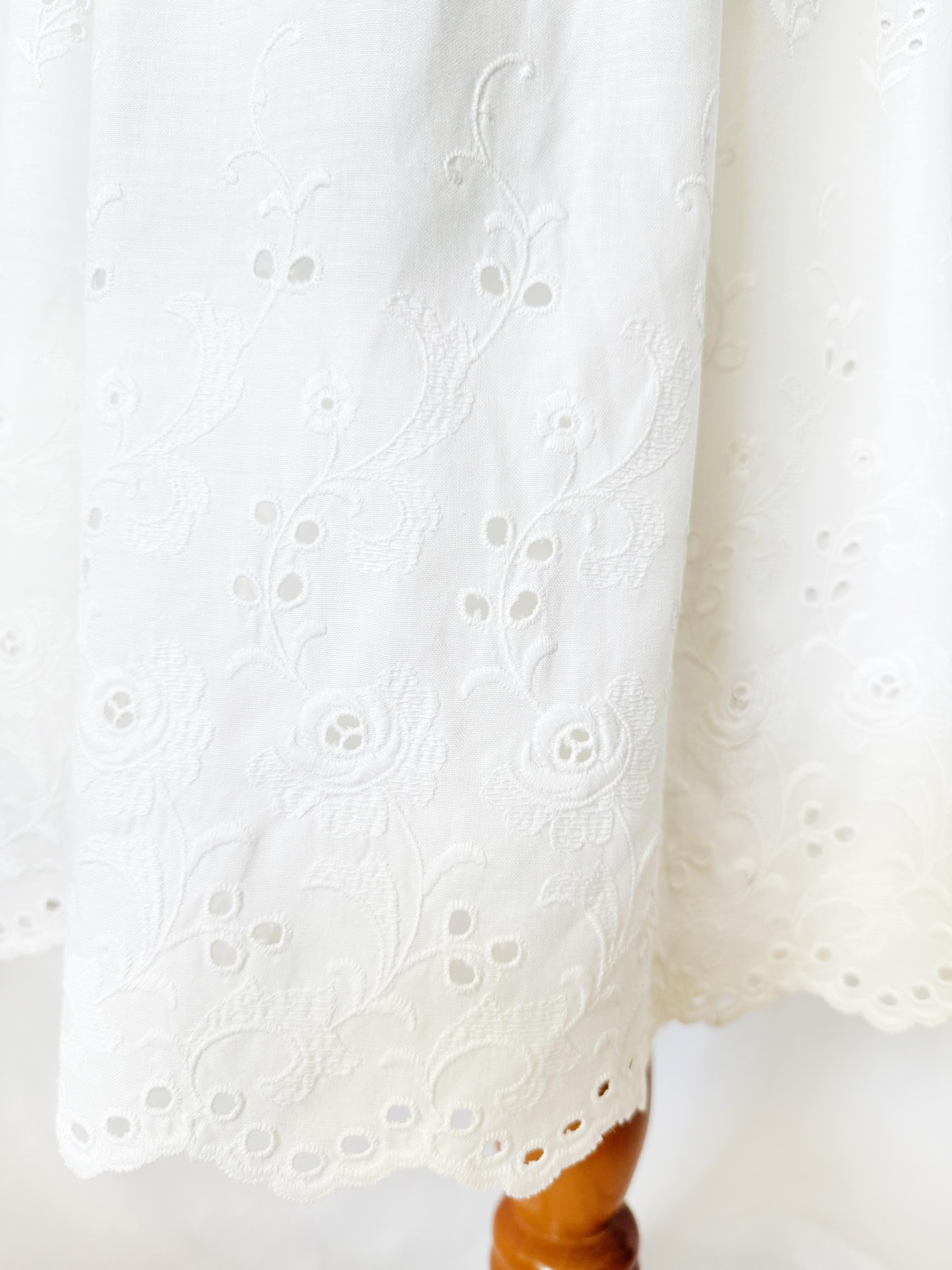 White Eyelet Cotton 2Piece Skirt Set Size 6