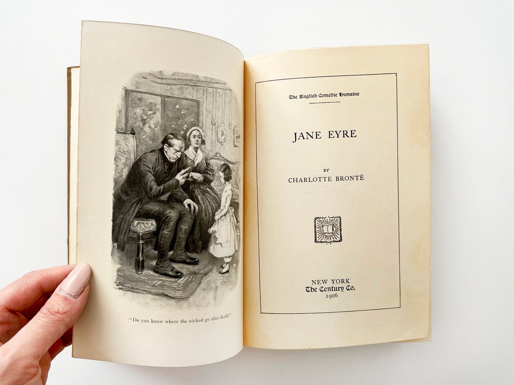 1906 Jane Eyre by Charlotte Bronte, Illustrated Antique Hardcover