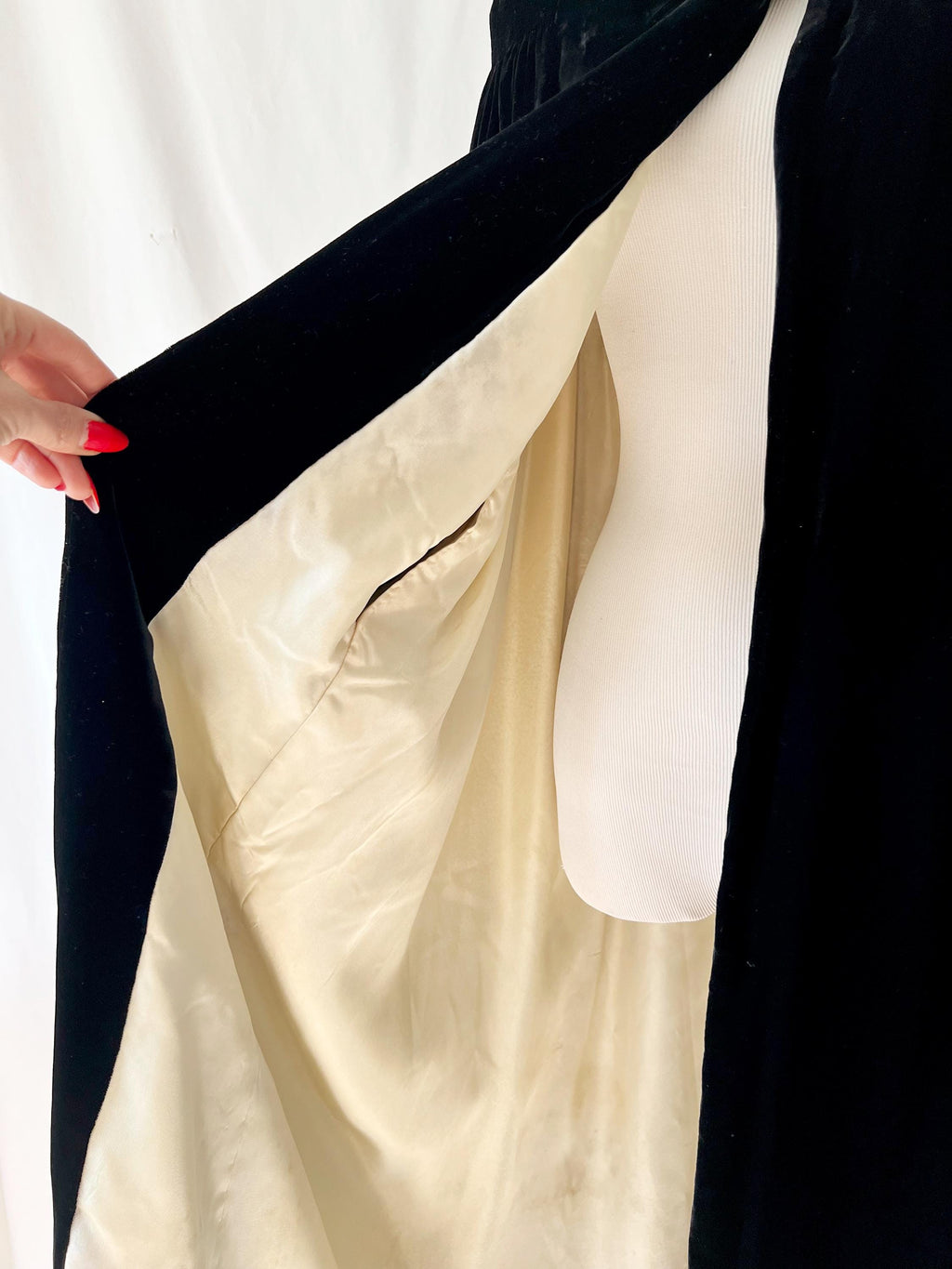 jeweled black velvet cape