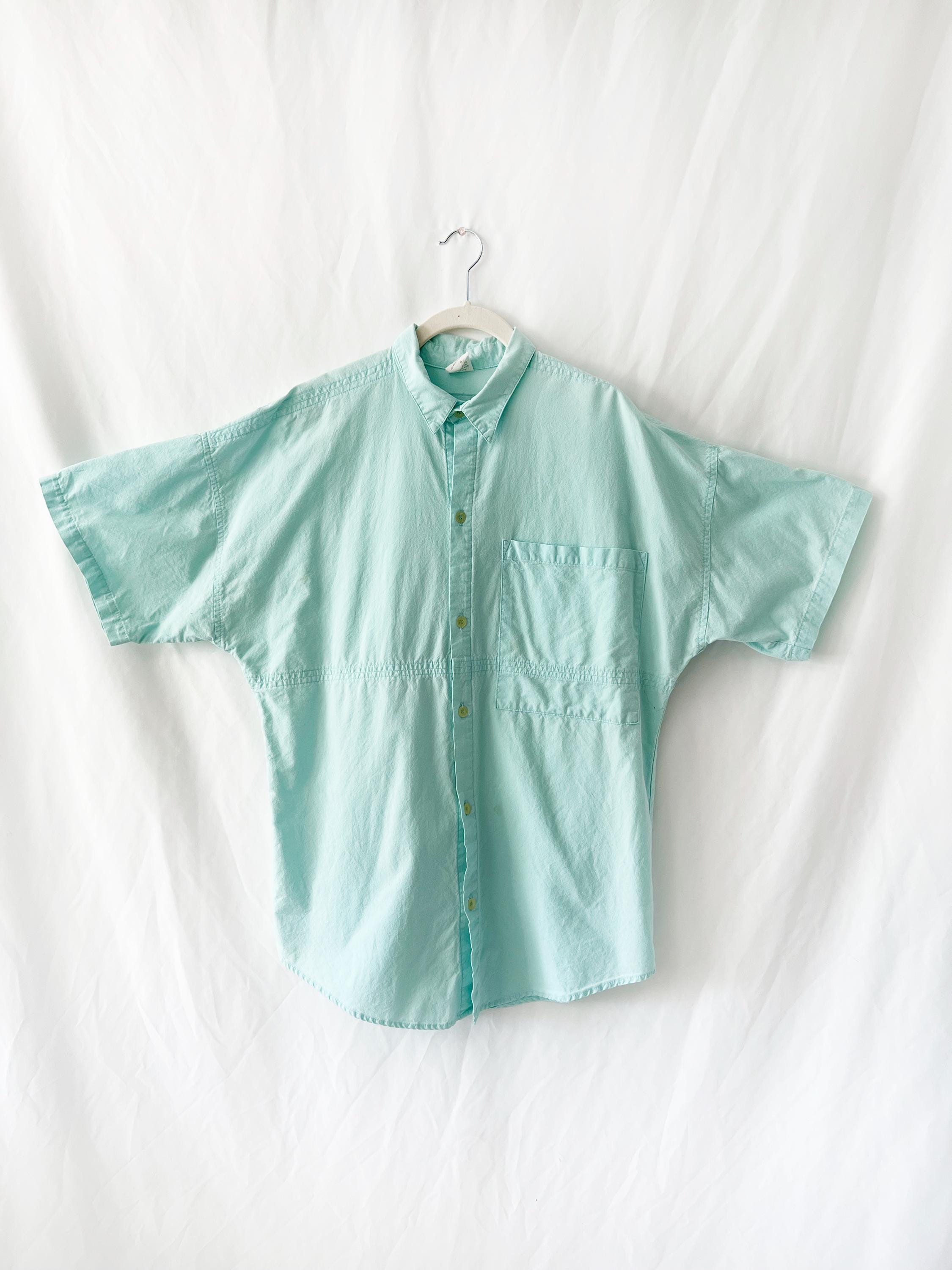 maui and sons 80s shirt sea foam green medium