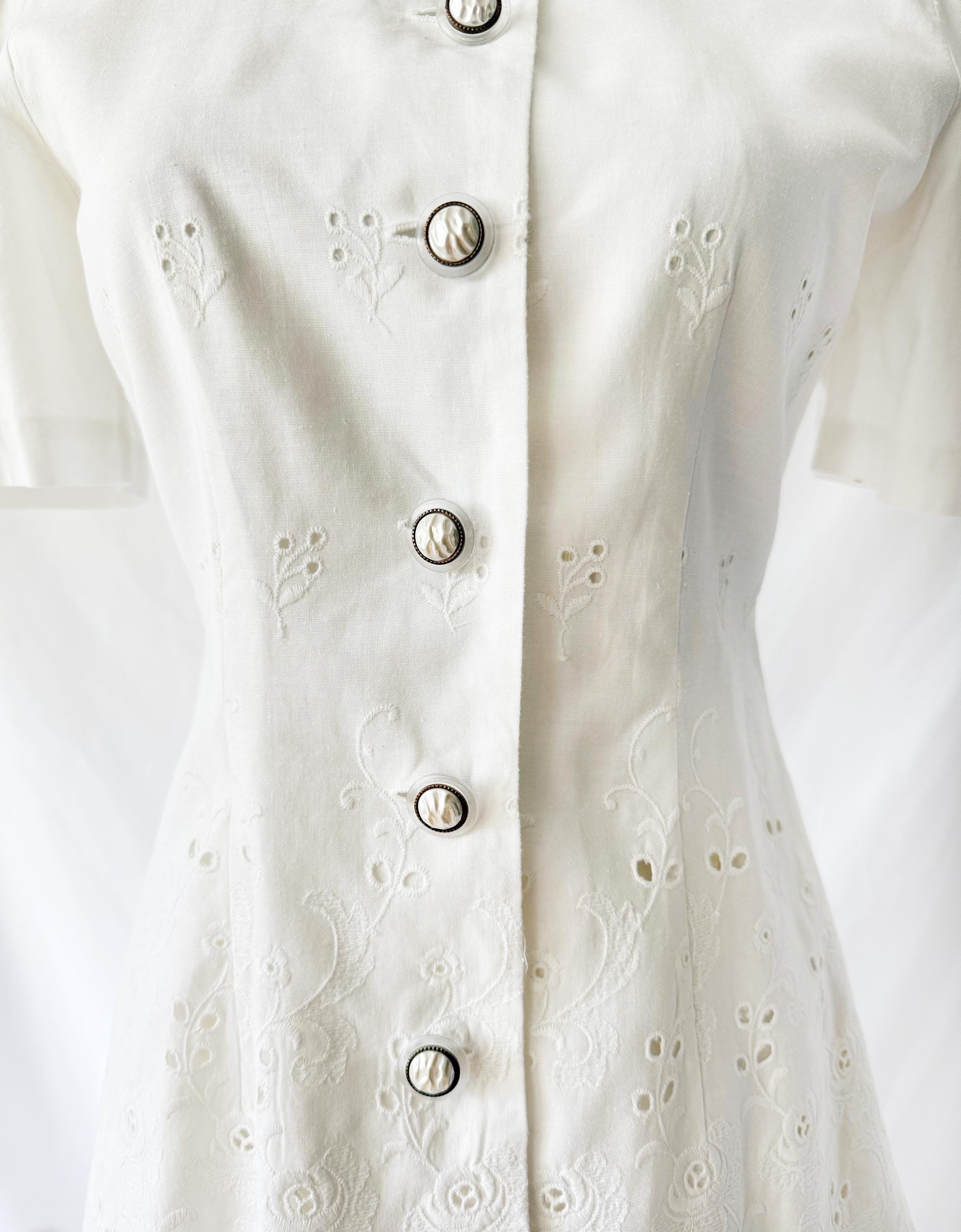 White Eyelet Cotton 2Piece Skirt Set Size 6