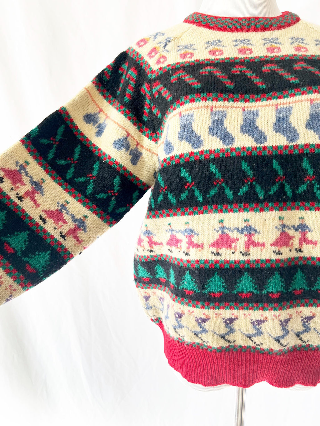 susan bristol holiday fair isle wool sweater medium