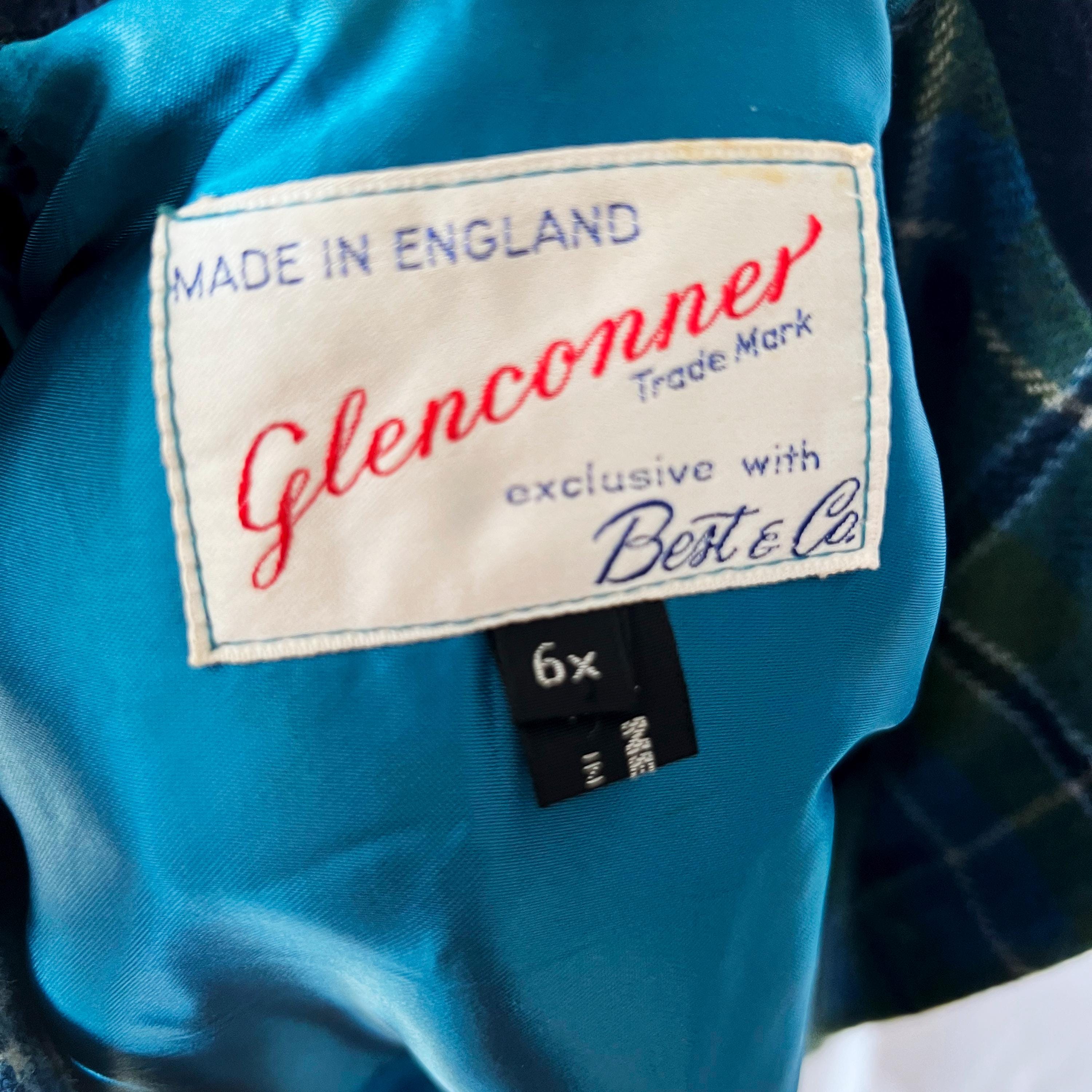 Vintage Plaid Wool Coat: Glenconner Kids Size 6X, Made in England