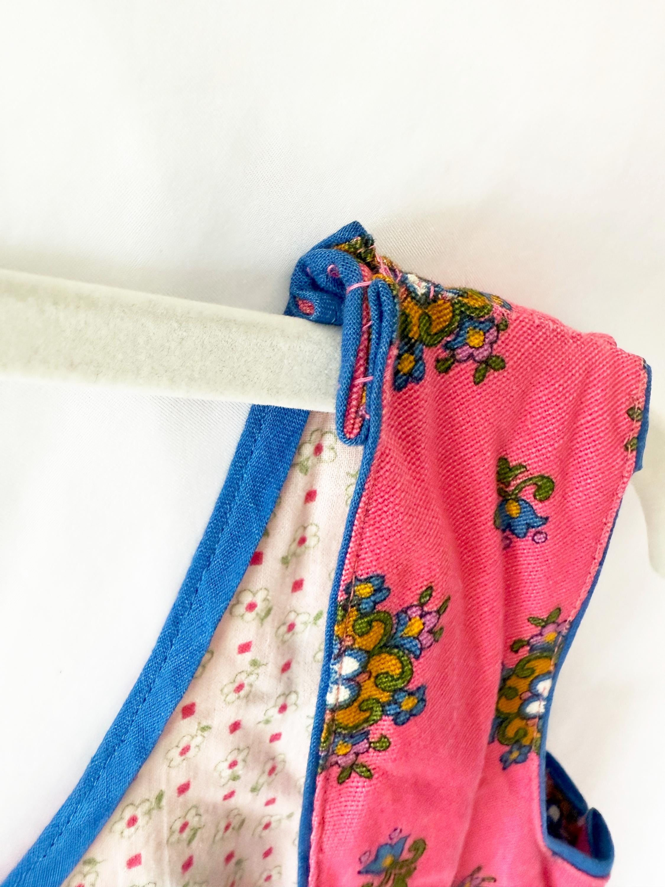 Vintage 60s Pink Dirndl Dress XS