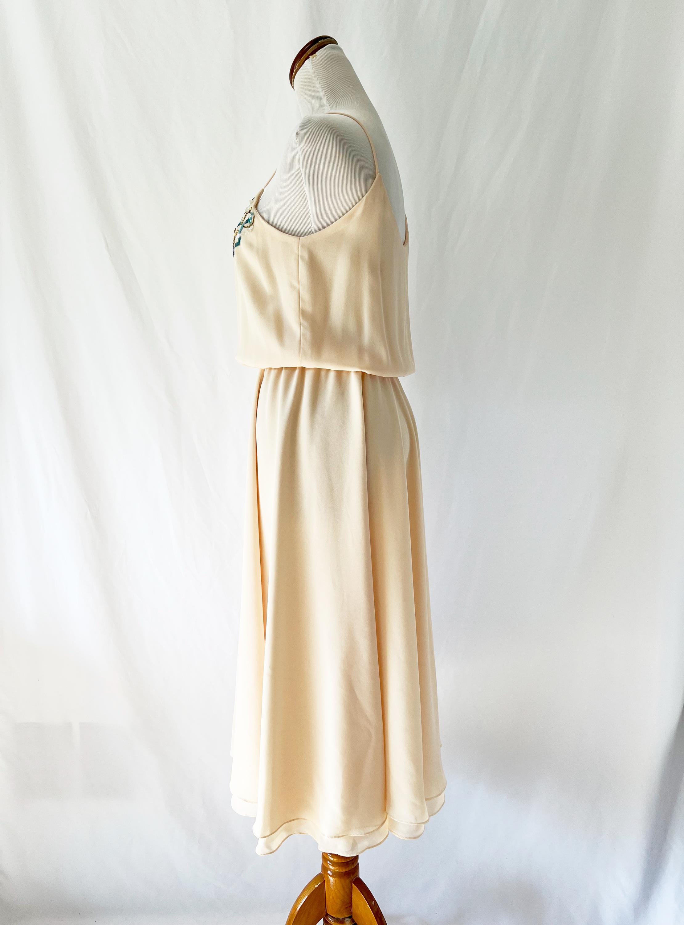 Vntg 1970s AJ Bari  for neiman marcus sequined party dress with shrug medium