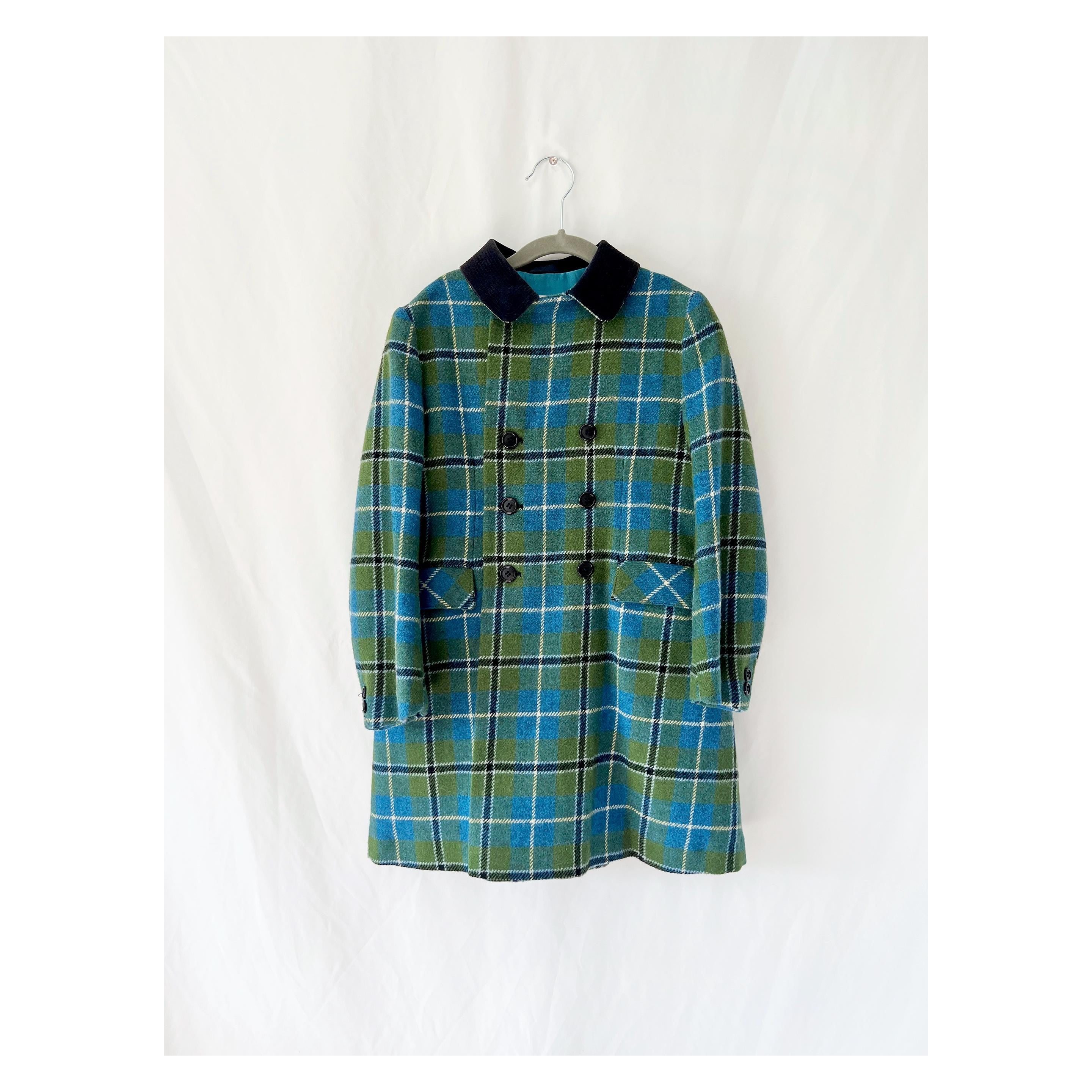 Vintage Plaid Wool Coat: Glenconner Kids Size 6X, Made in England