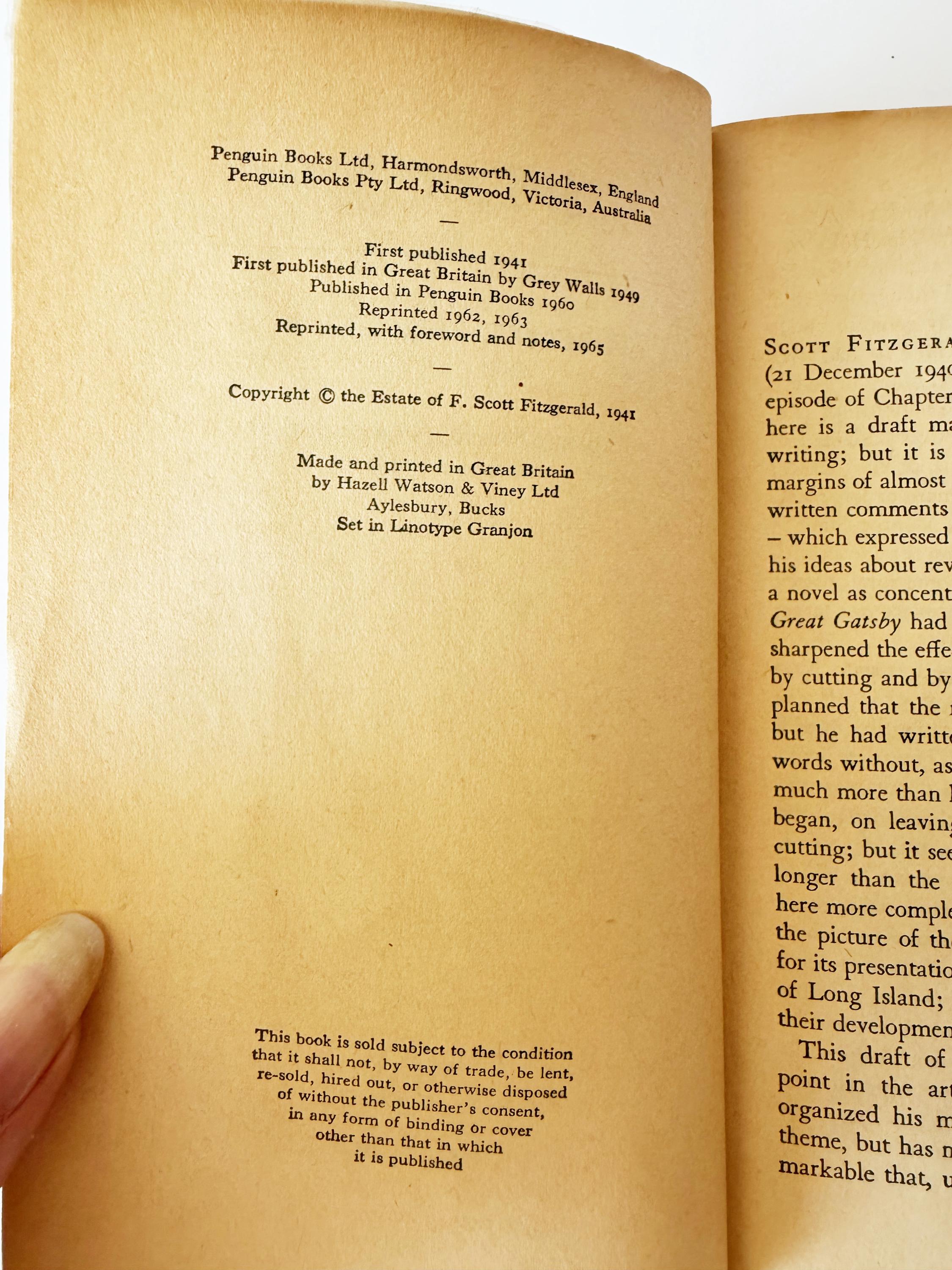 The Last Tycoon by F. Scott Fitzgerald - Penguin, 1968