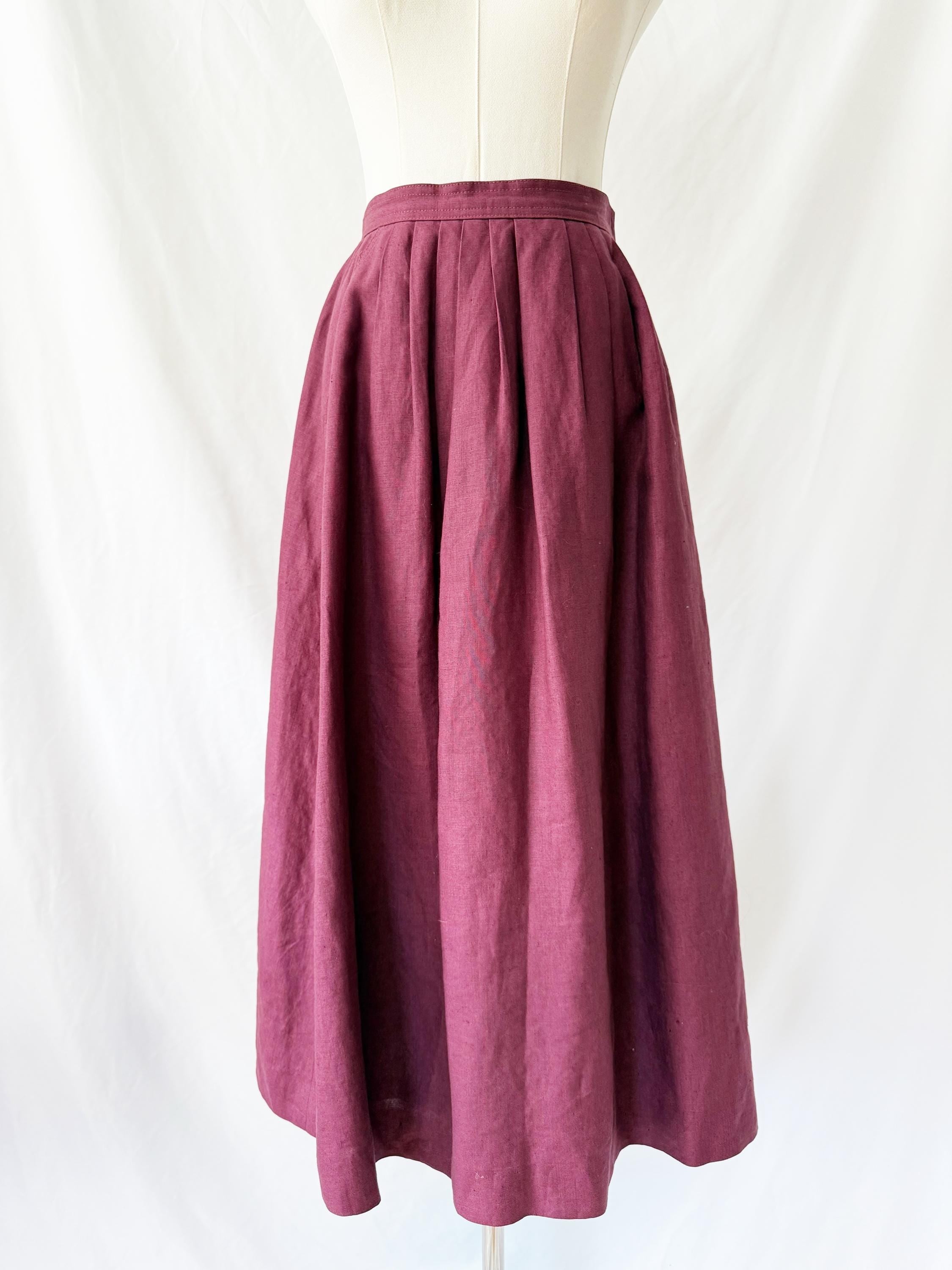 Vintage Gathered Linen Skirt  Britches of Georgetown Size 4