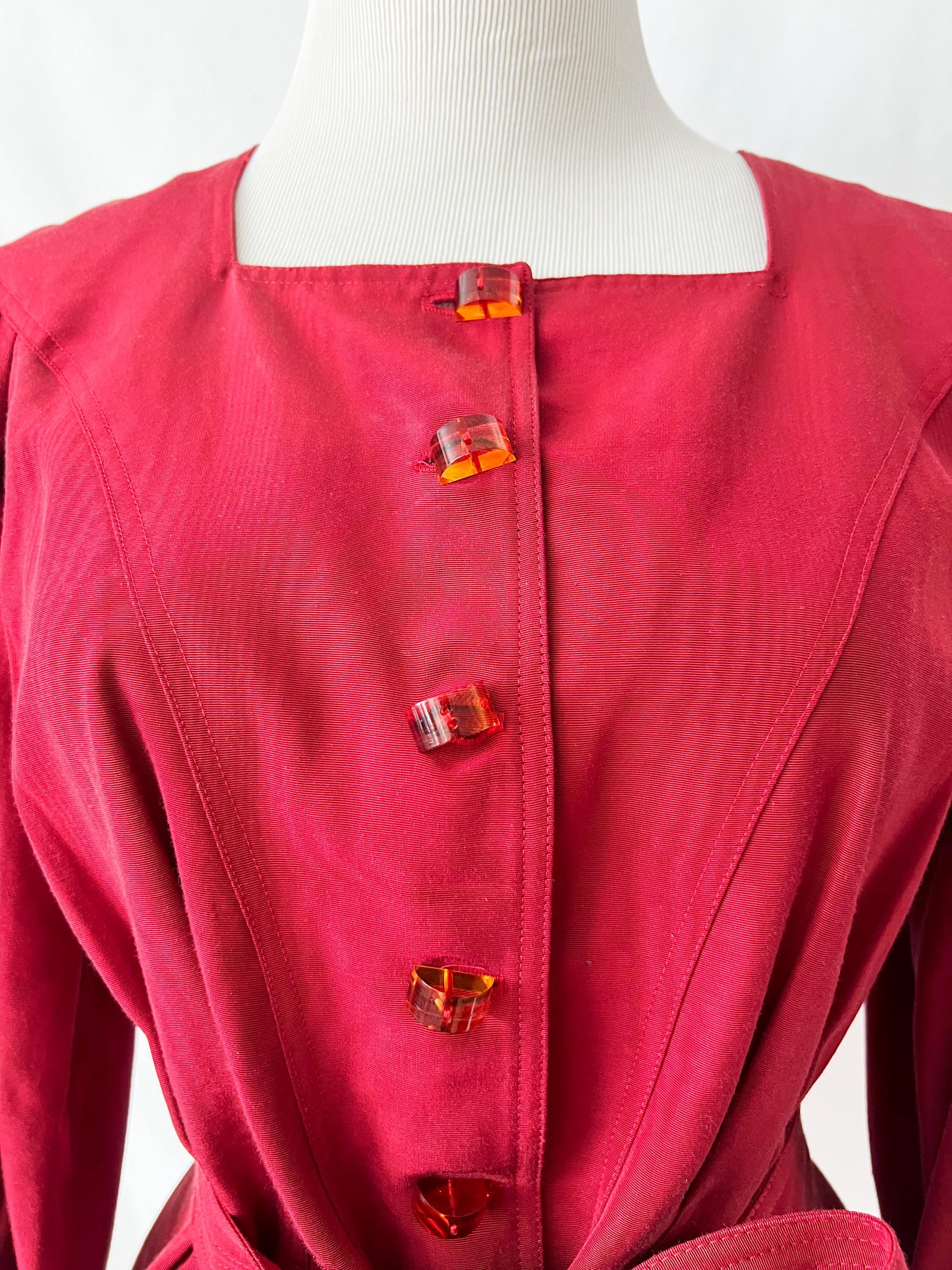 jean muir london blouse evening jacket lucite buttons small