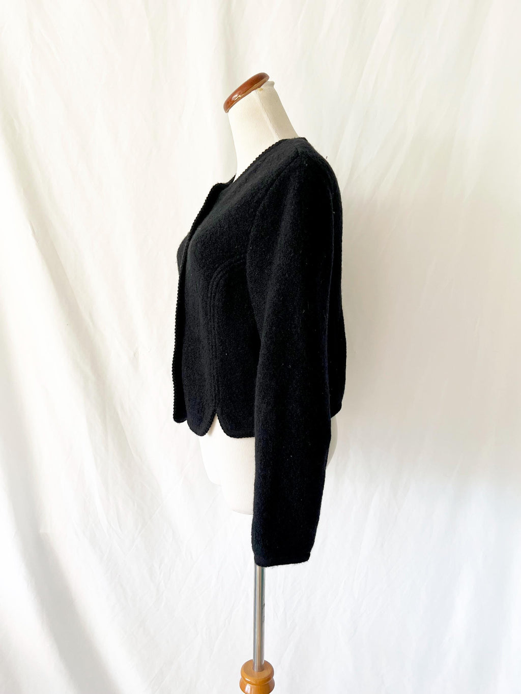 vintage boiled wool cardigan / carroll reed / medium