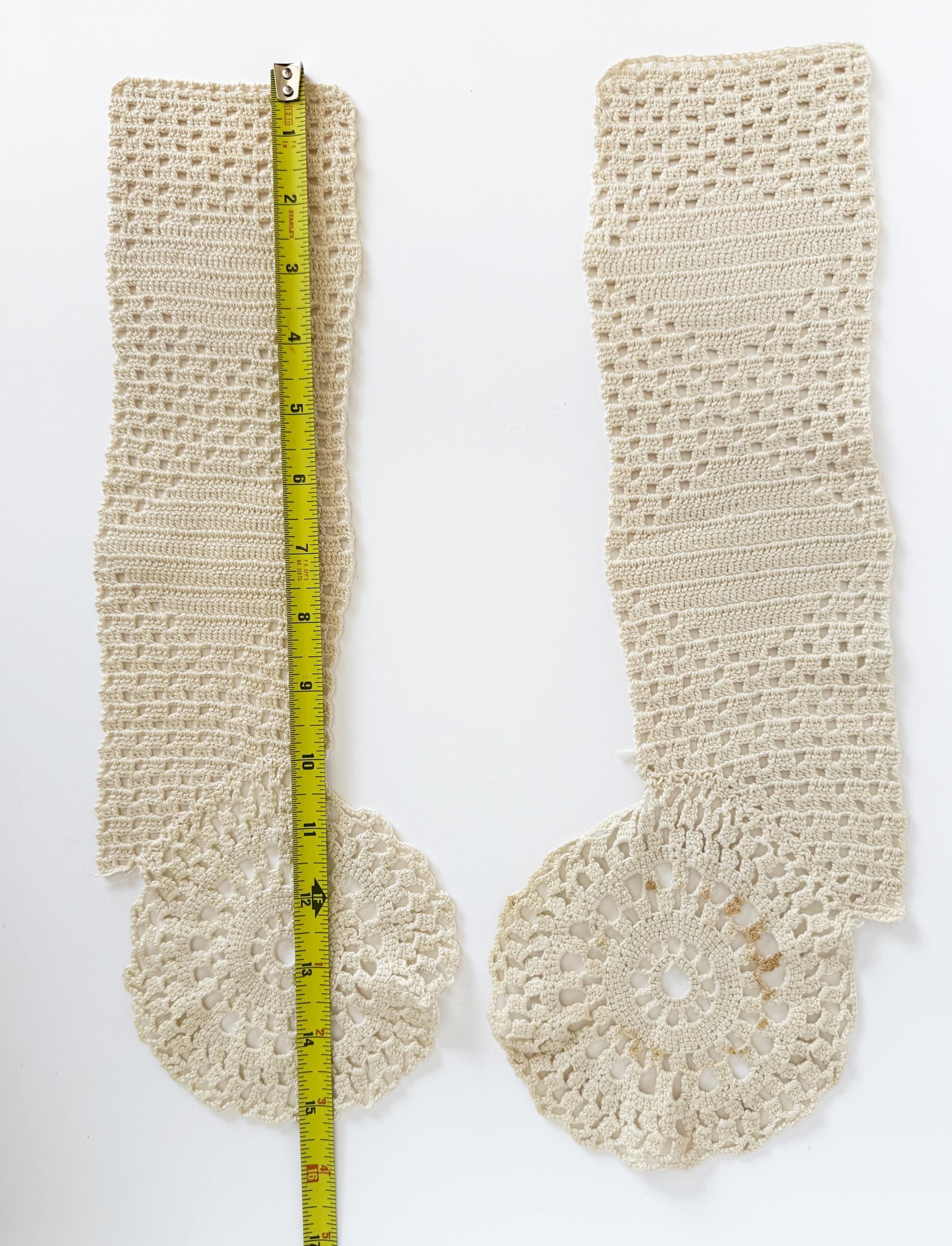 Vintage Crochet Antimacassar Arm Chair Covers: 1940s Decorative Pair