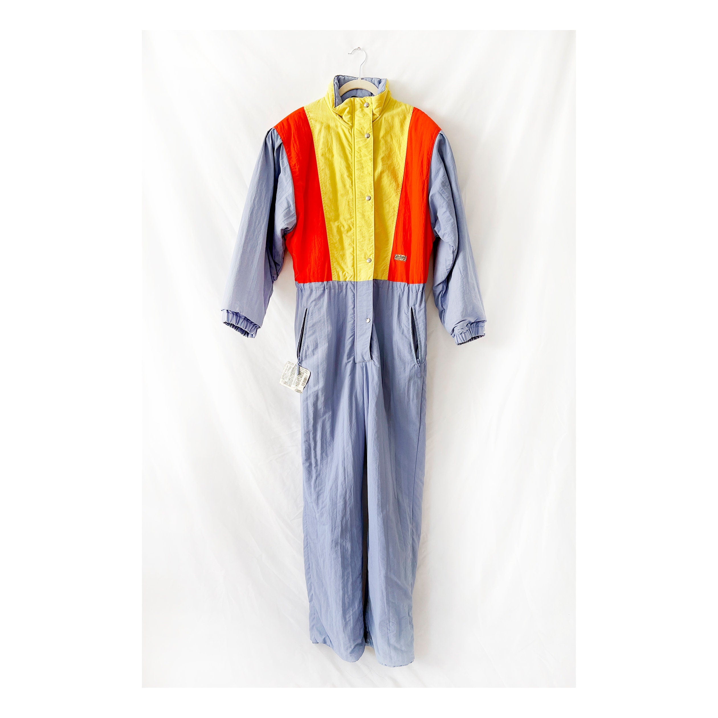 Arctic Story / Vintage 1980s Snowsuit Neon colors / Insulated / Large Size 10