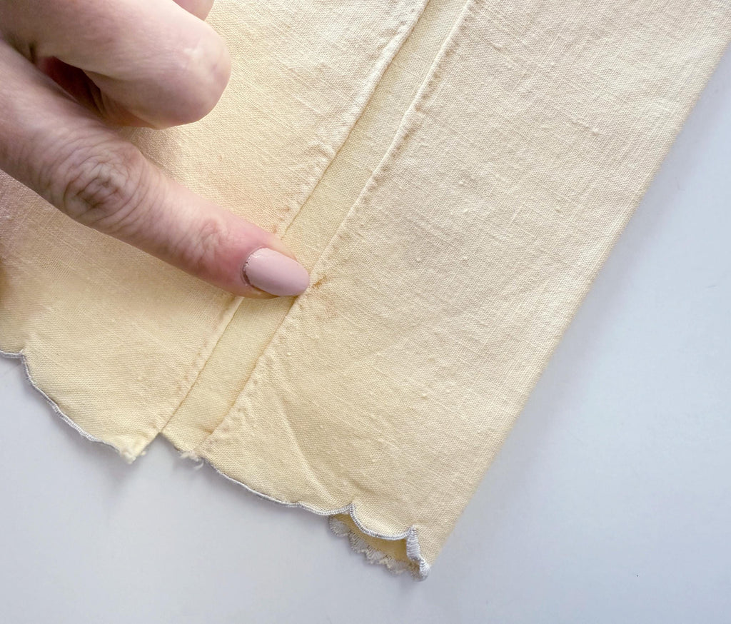 pair of fingertip towels floral embroidered pale yellow and peachy orange