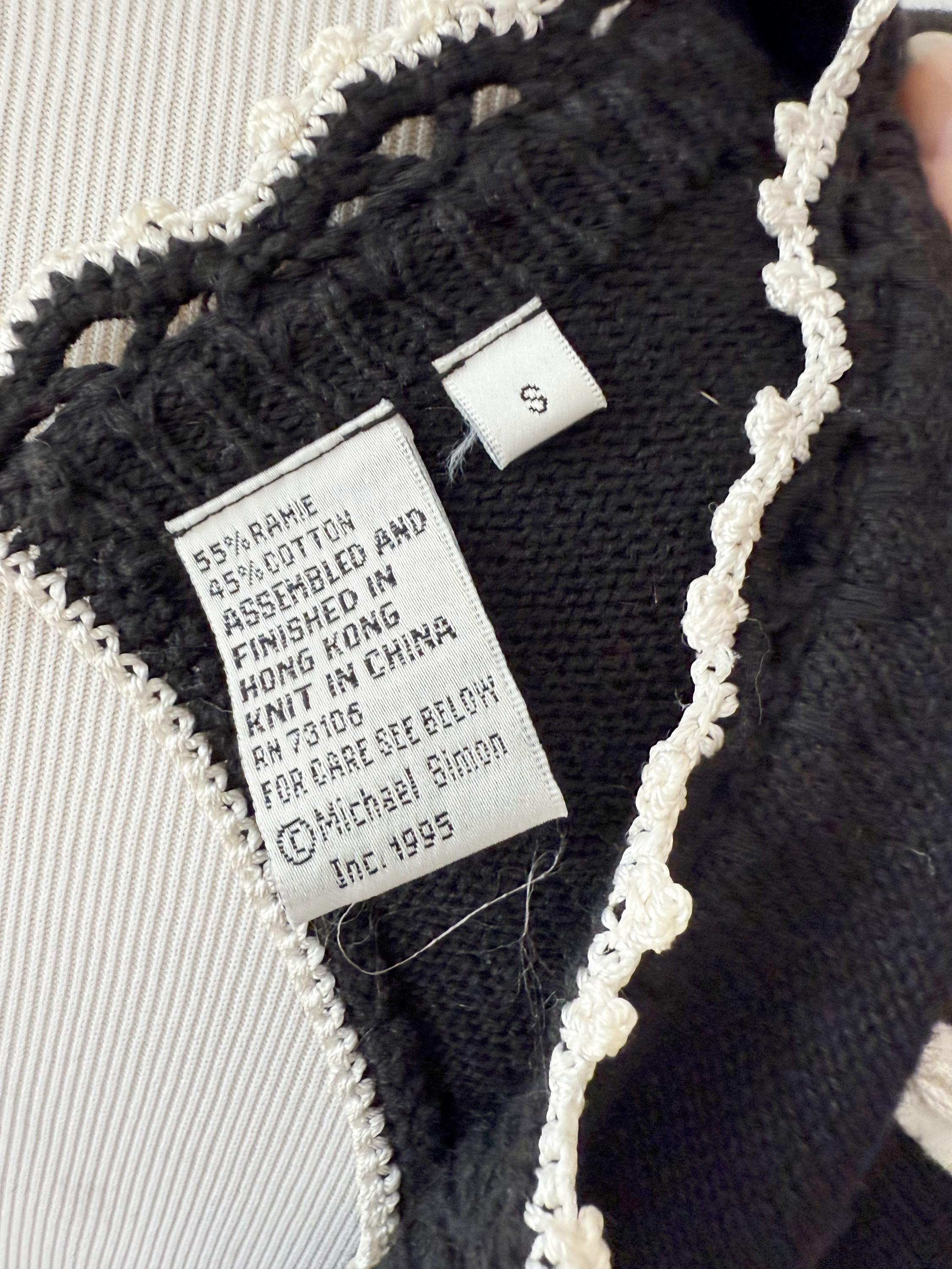 Vintage 1990s Snowflake Sweater 1995 BW Christmas Sweater Michael Simon New York Small