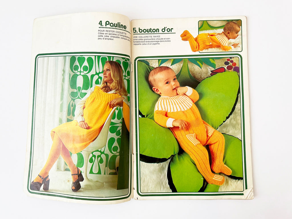 1960s French Baby Knitting Patterns: Graphic Design DIY Craft Book
