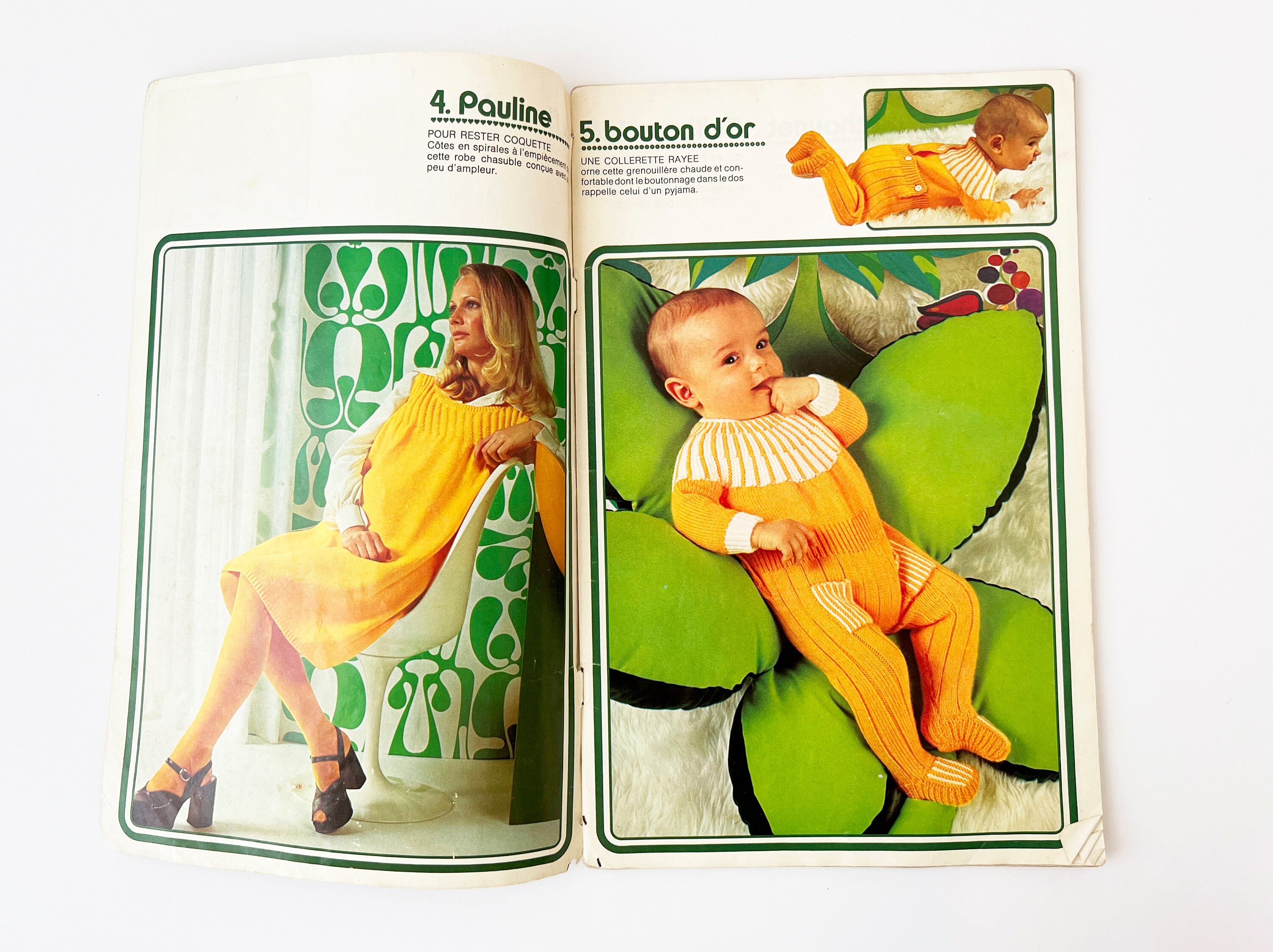 1960s French Baby Knitting Patterns: Graphic Design DIY Craft Book