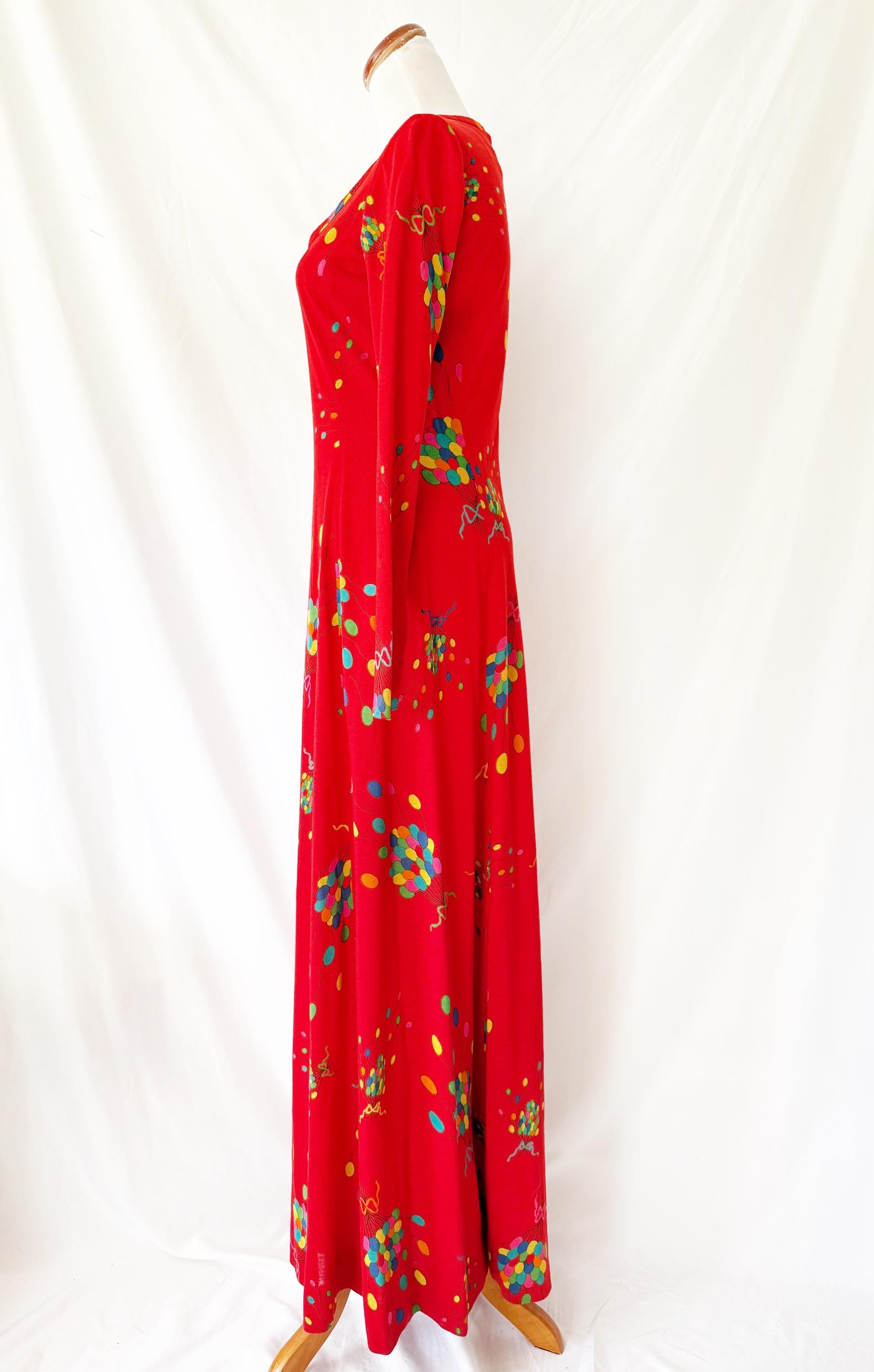 Vintage 1960s Balloons Wool Dress by Papillon for Ms. Bergdorf Goodman Small