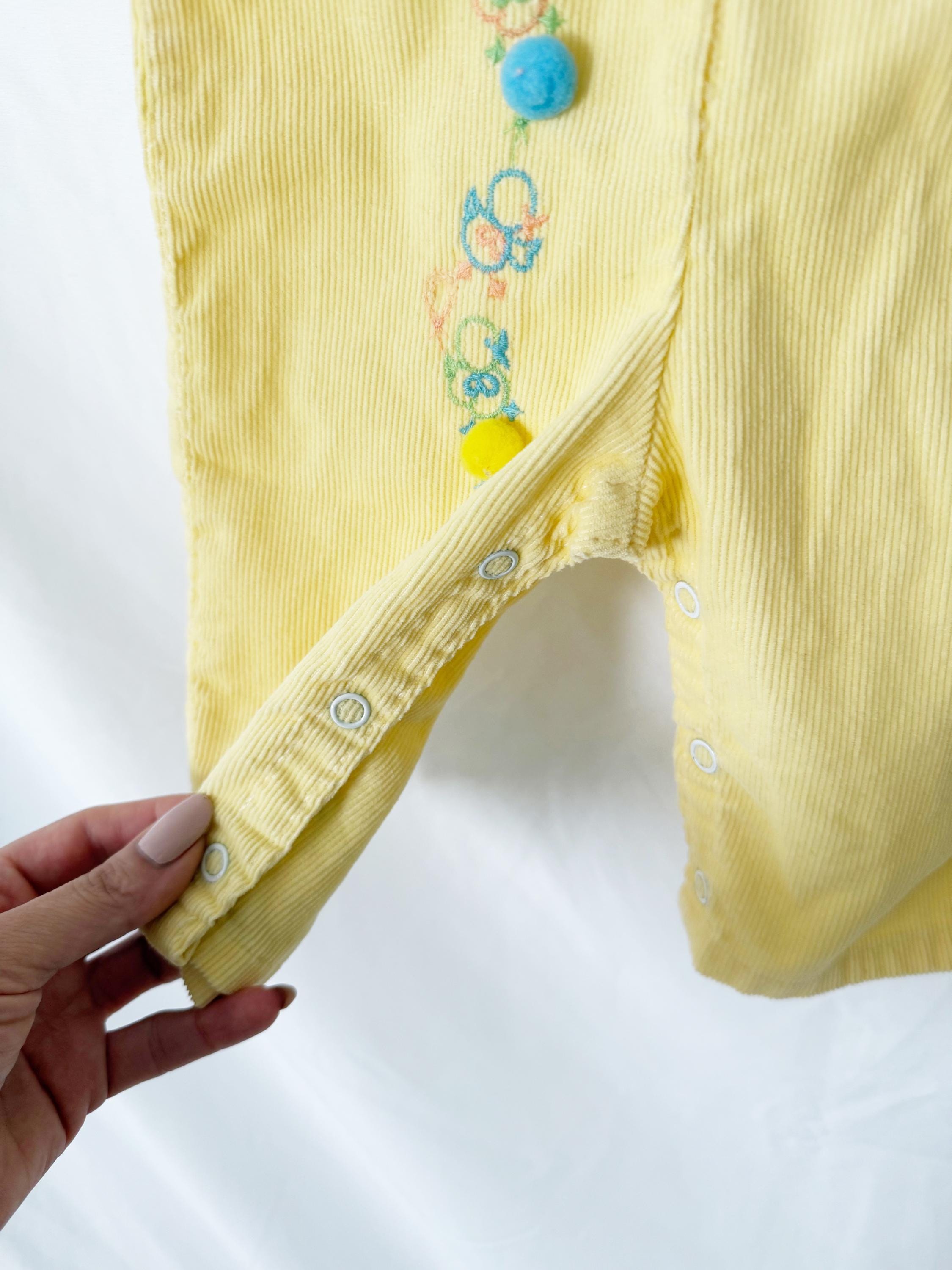 vintage 1980s yellow corduroy overalls 12 months old 1 year old toddler