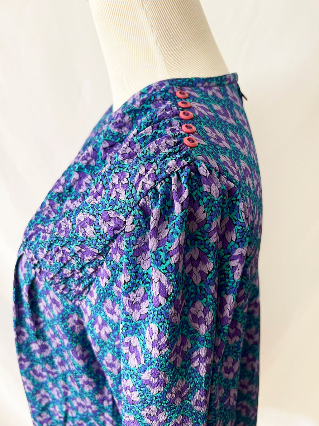 Vintage 90s Babydoll Dress / Leslie Fay / medium