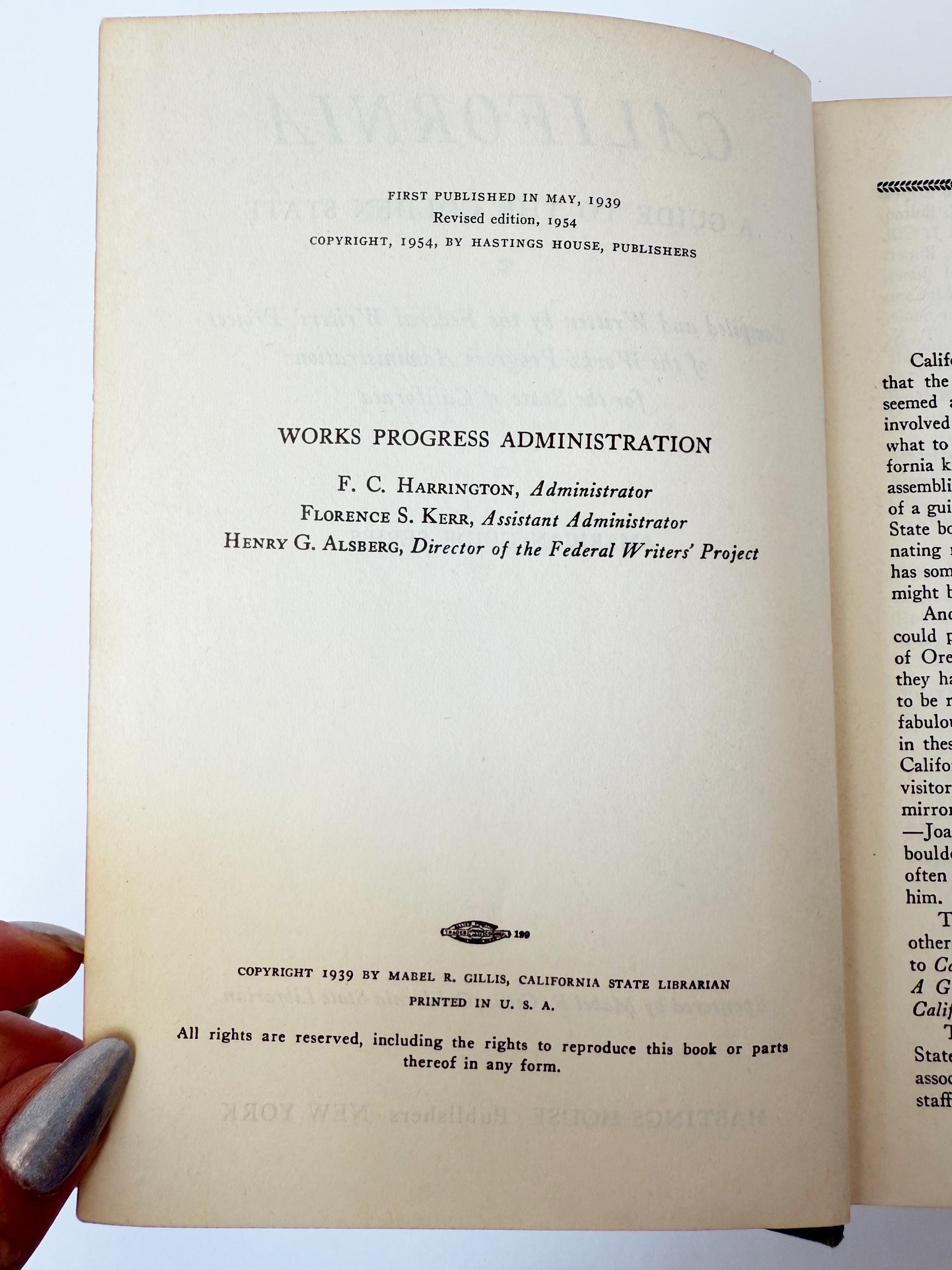 California A Guide to the Golden State 1954