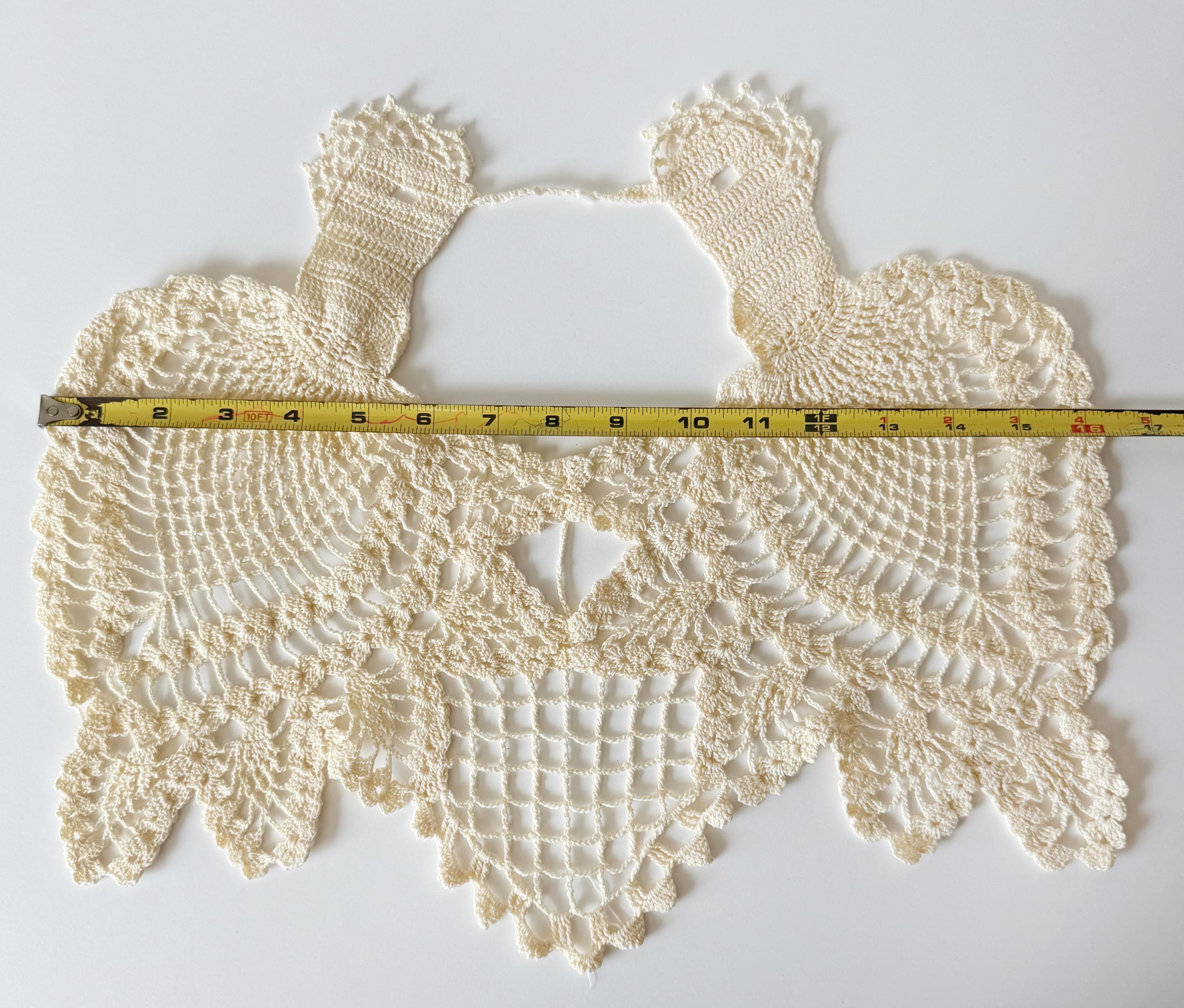 1950's Cotton Creme CROCHET COLLAR
