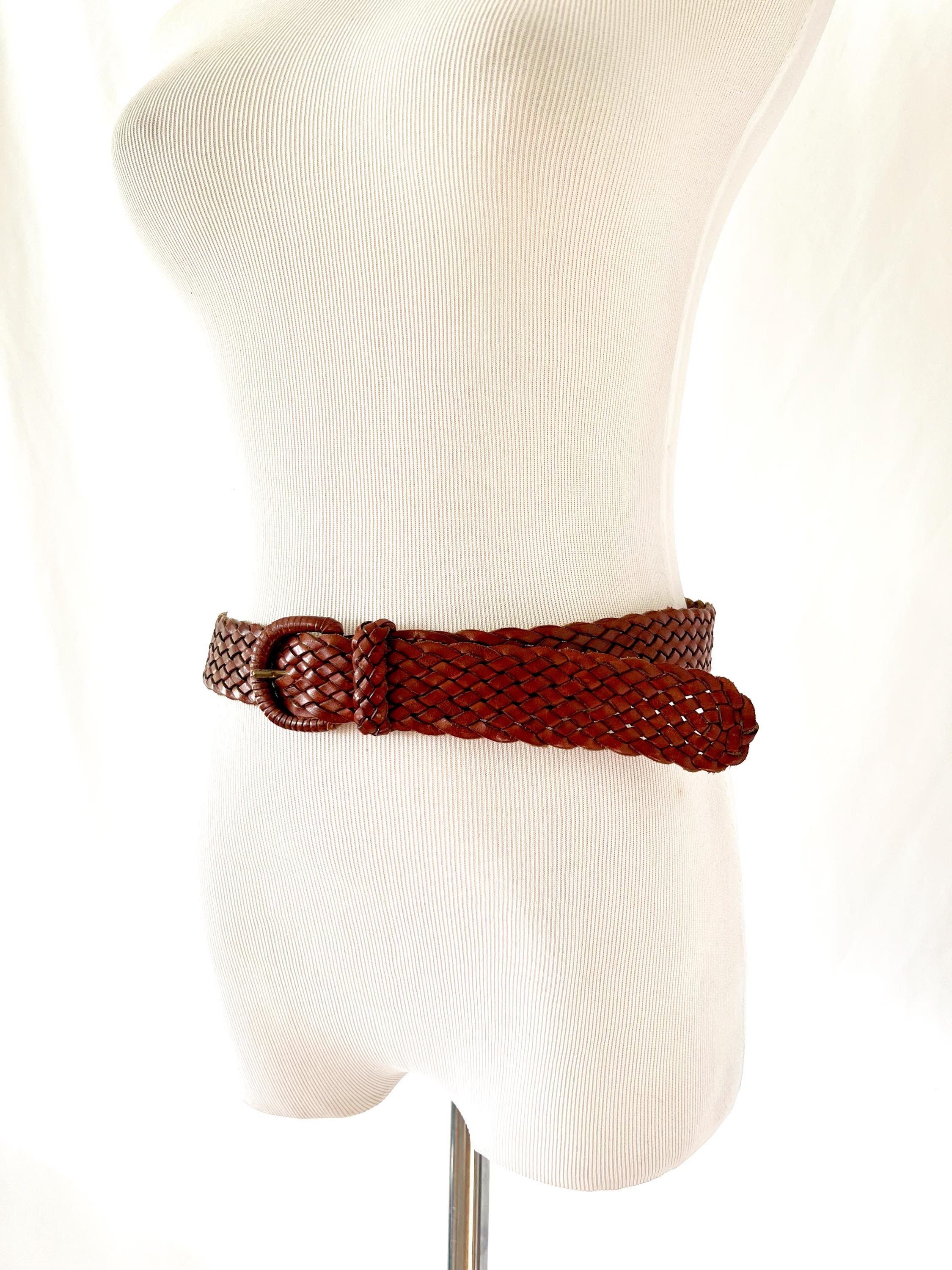 leather woven belt / banana republic / small