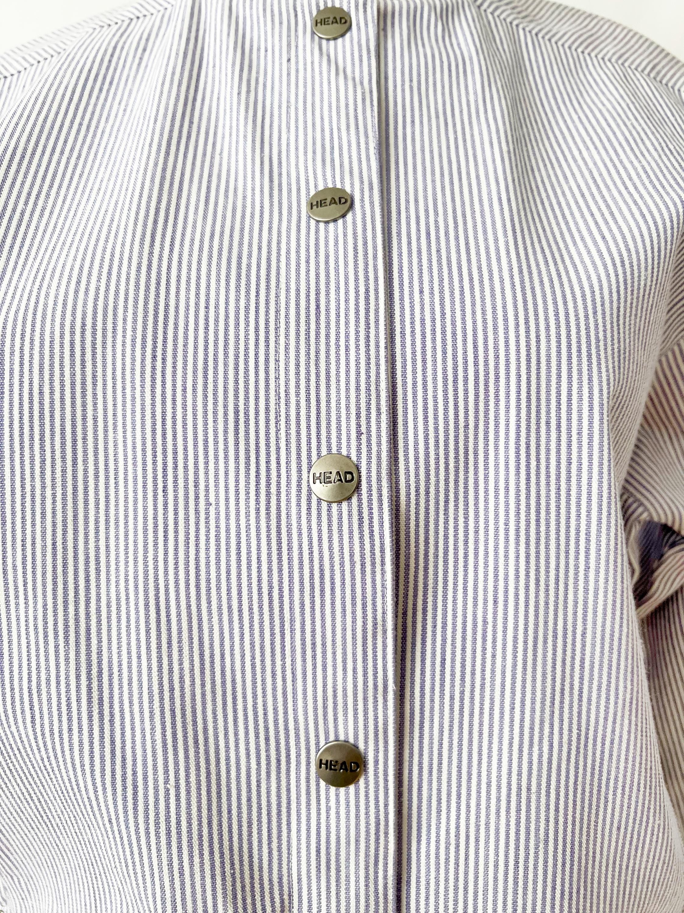 Vintage 80s HEAD Tennis Jacket: Pinstripe Varsity Style, Size Medium