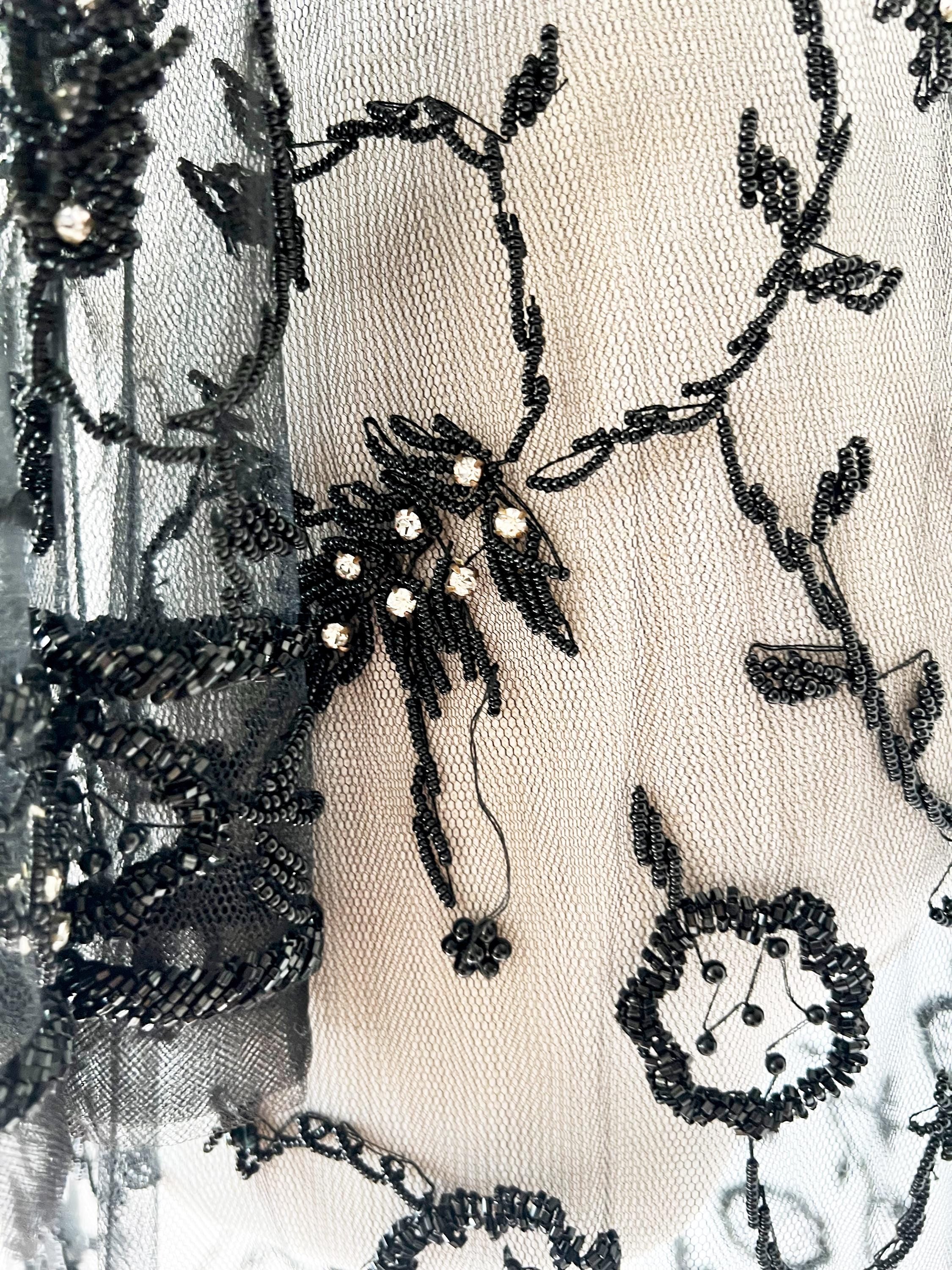 vintage sheer beaded dress medium / large