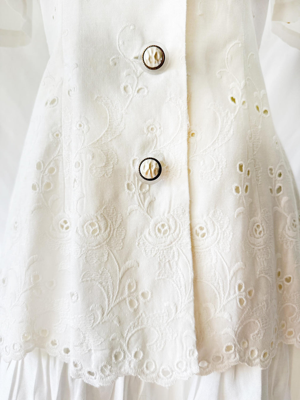 White Eyelet Cotton 2Piece Skirt Set Size 6