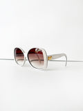 Vintage Nina Ricci Sunglasses: White Frame Rhinestone Sunglasses, Made in France