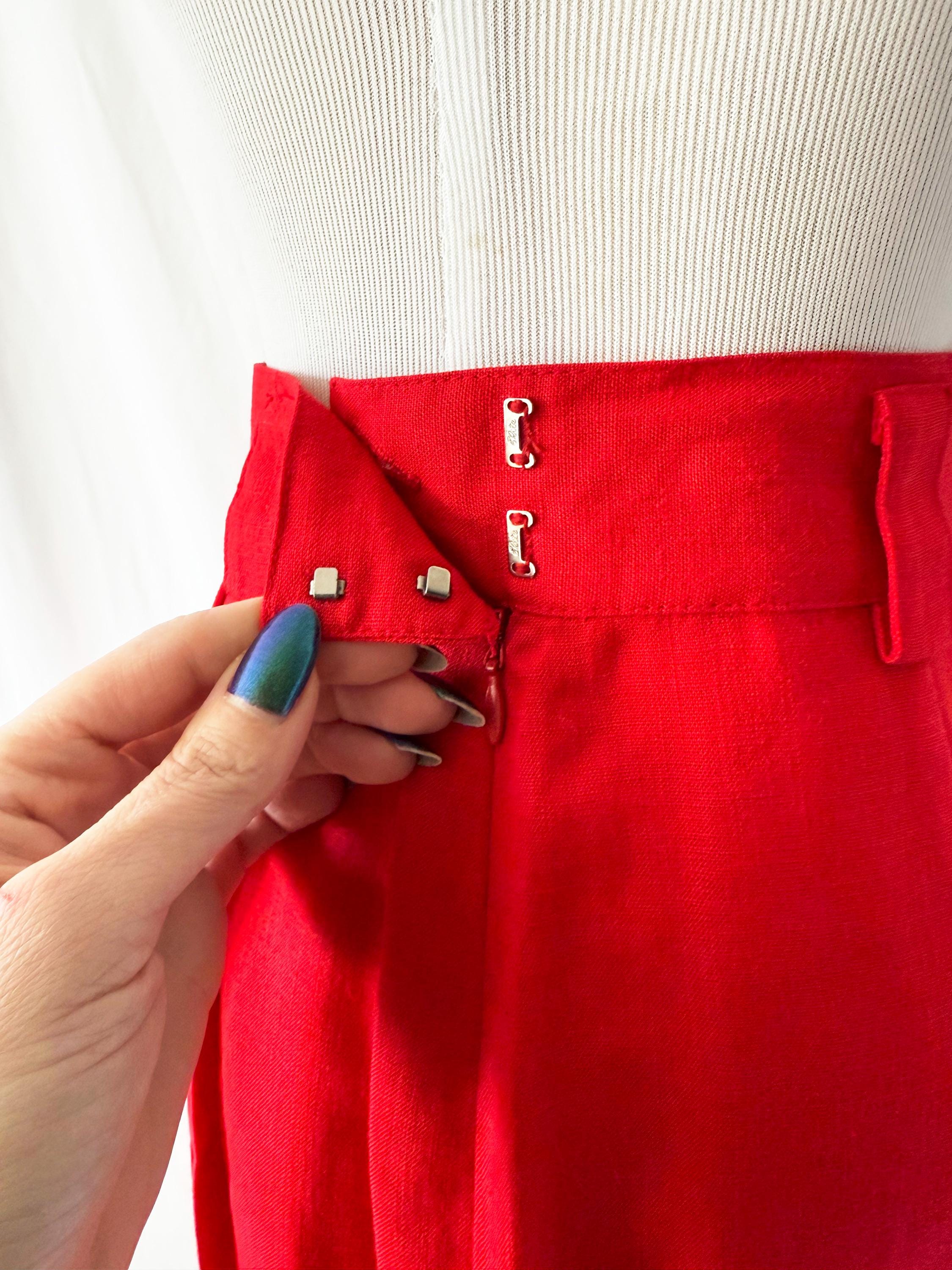 Draped Red Linen Skirt Jones New York Size 6