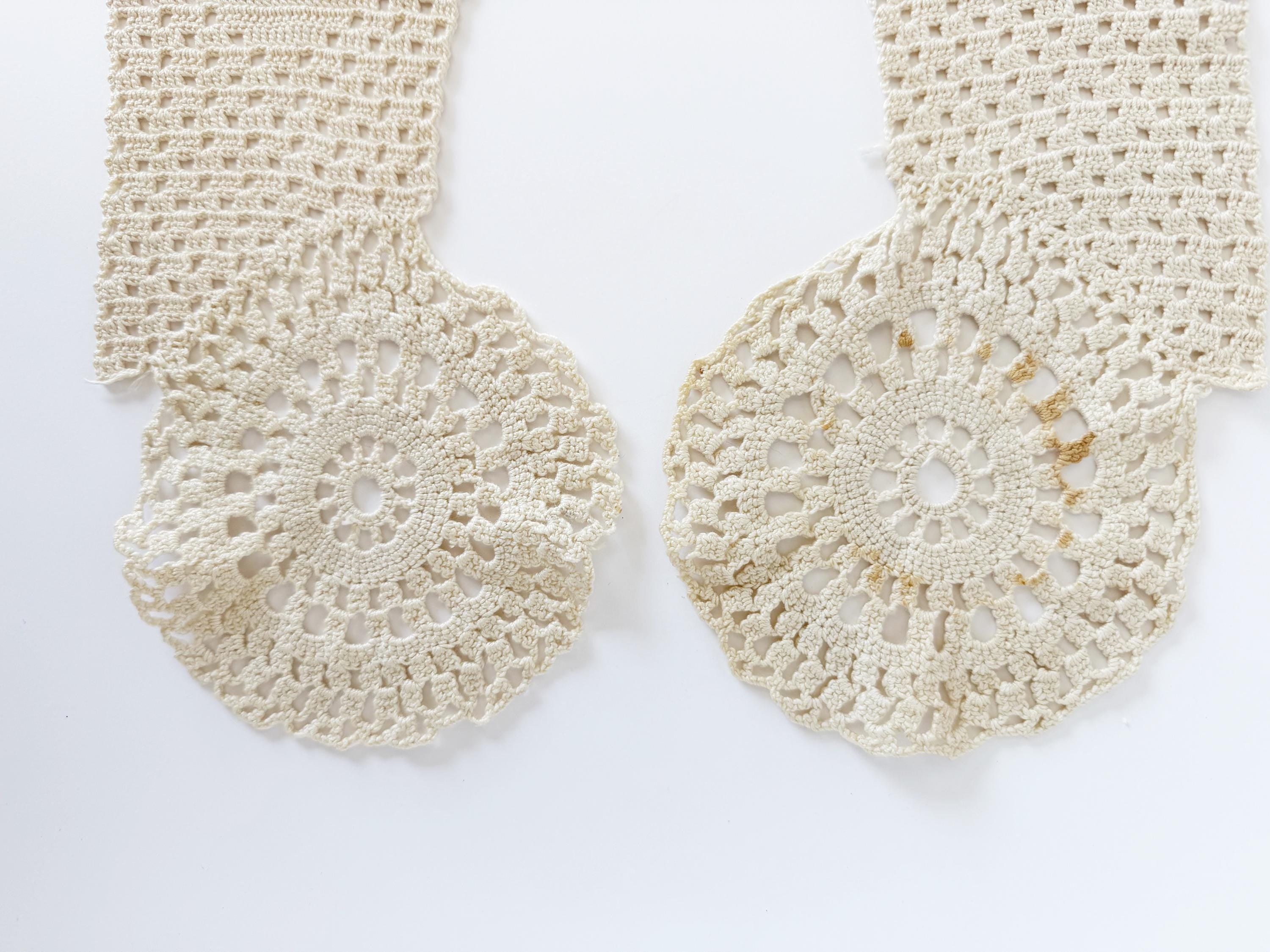 Vintage Crochet Antimacassar Arm Chair Covers: 1940s Decorative Pair