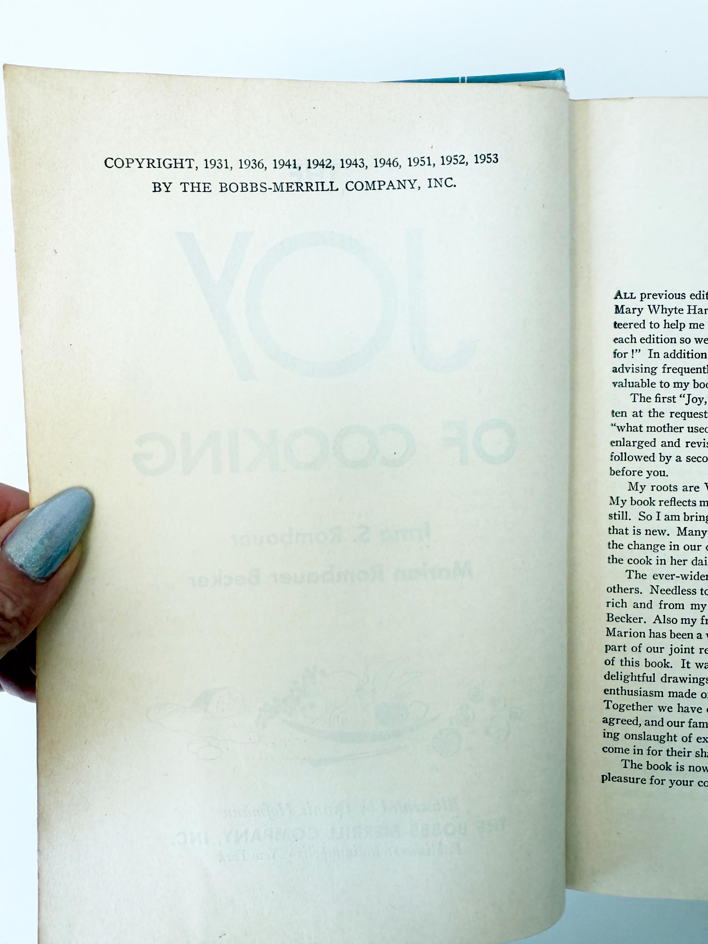 1953 The Joy of Cooking Vintage All Purpose Cookbook Irma Rombauer