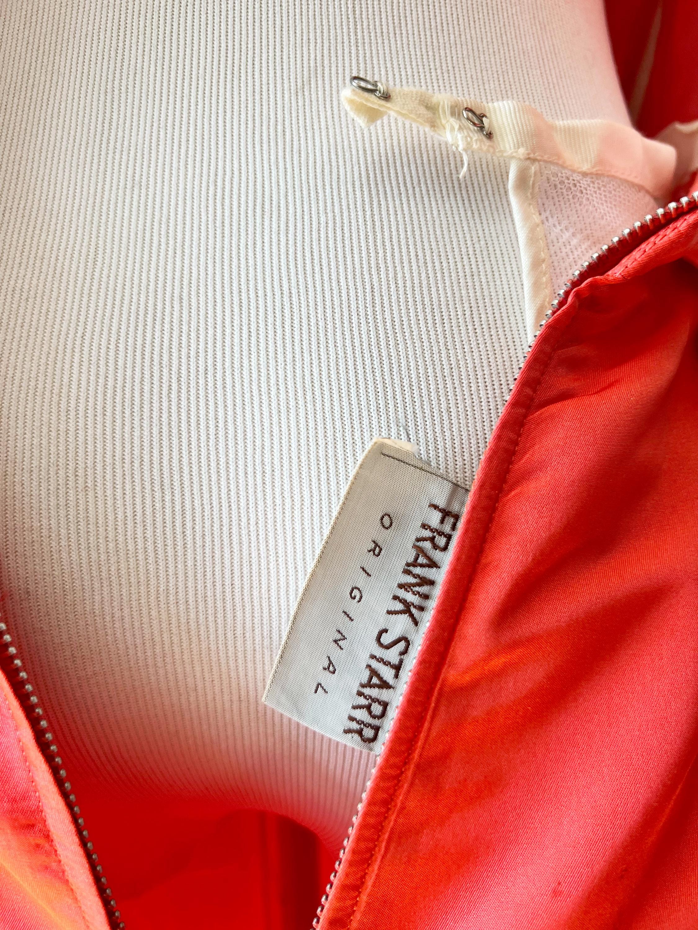 Vintage 1950s Frank Starr Coral Silk Taffeta Ball Gown: Crinoline Skirt