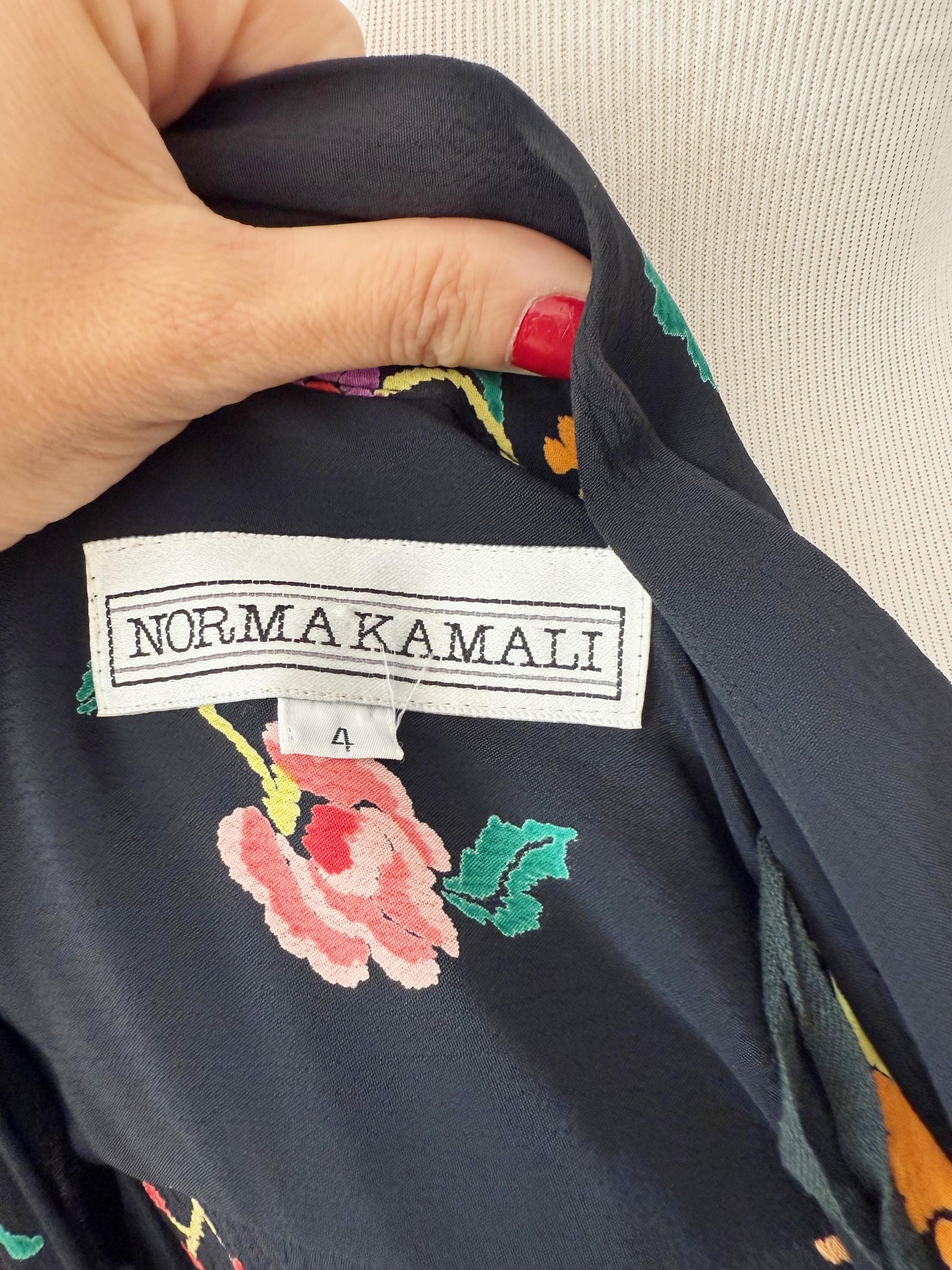 1980s Norma Kamali Floral Dress Size 4